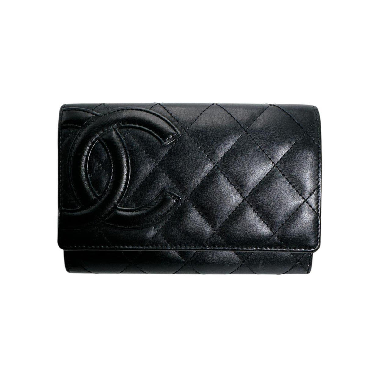 Chanel Black Leather Wallet (Bi-Fold) (Pre-Owned)