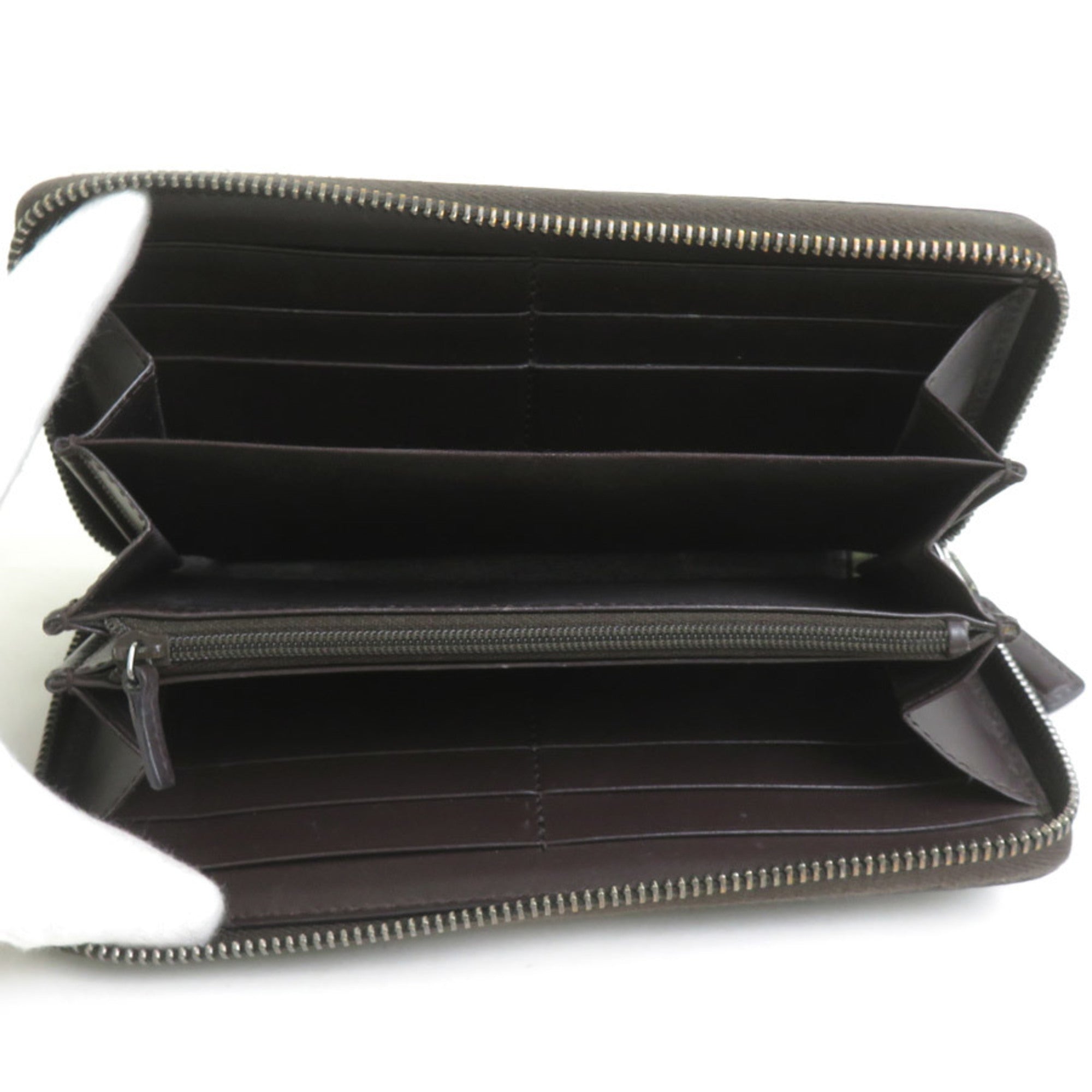 Gucci Dark Brown Leather Long Wallet (Bi-Fold) (Pre-Owned)