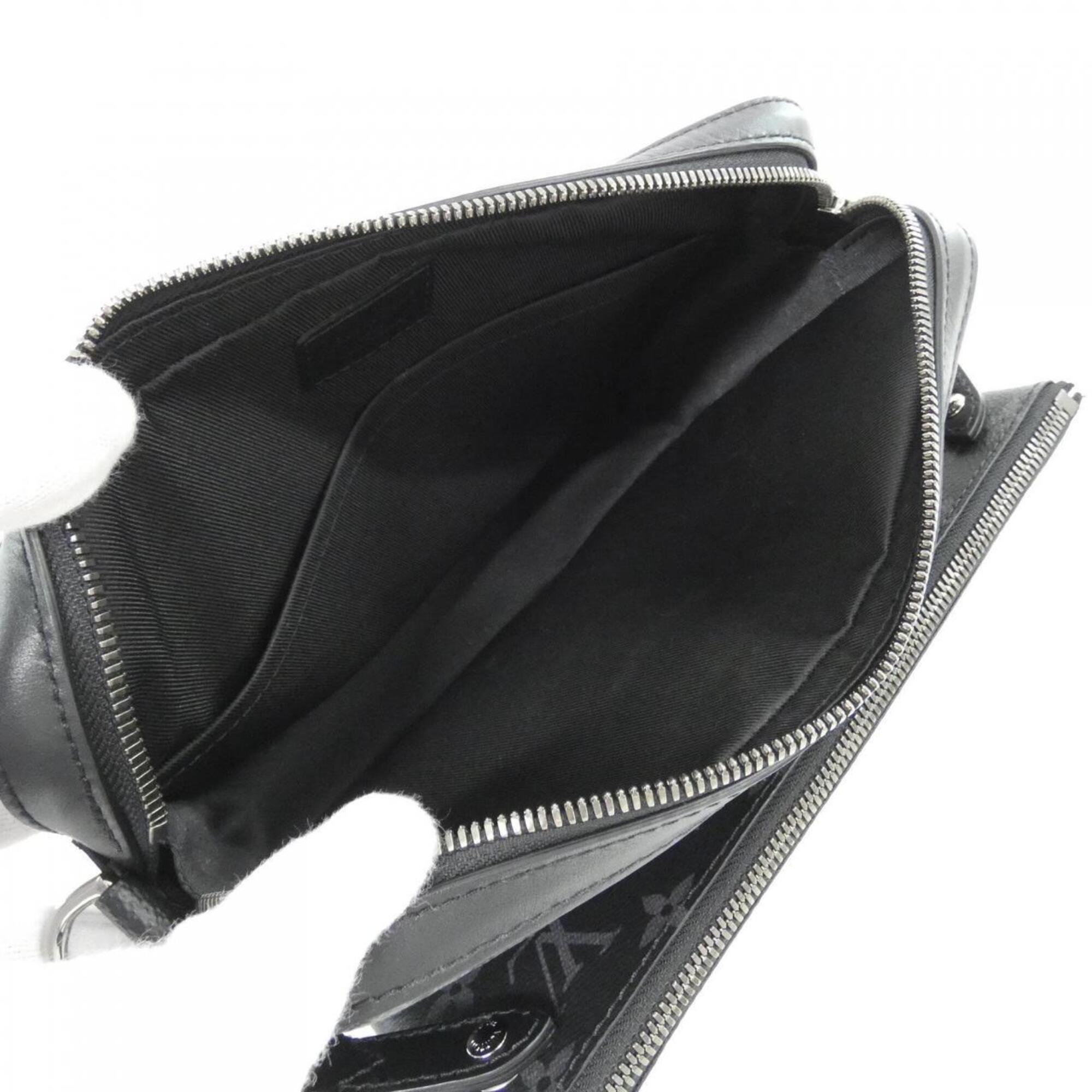 Louis Vuitton Black Gris Coated Canvas Pouch Shoulder Bag (Pre-Owned)