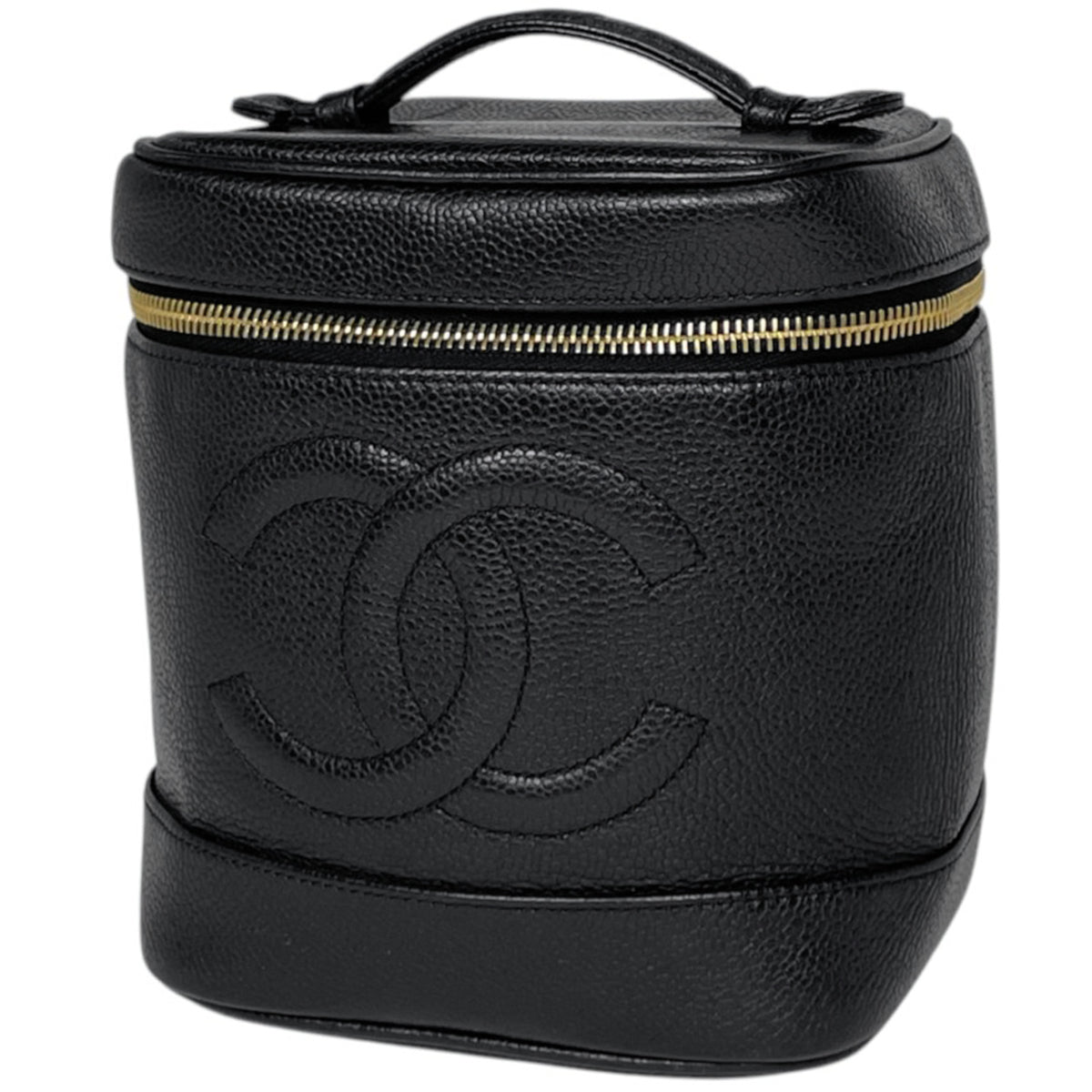 Chanel Black Grained Calfskin Pouch Vanity Bag (Pre-Owned)