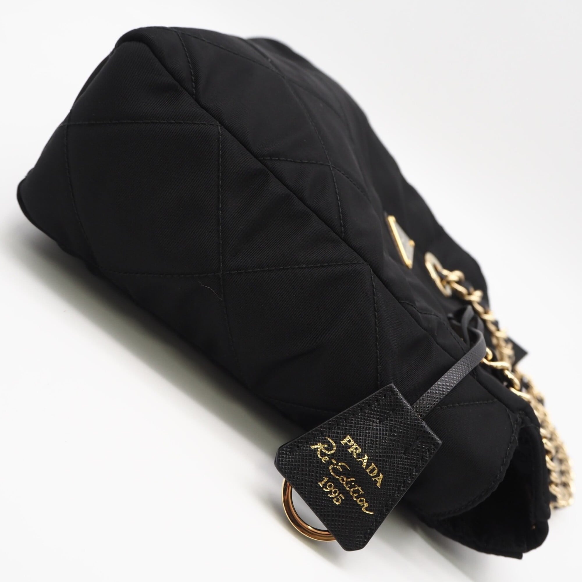 Prada Saffiano Black Nero Nylon Saffiano Shoulder Bag (Pre-Owned)
