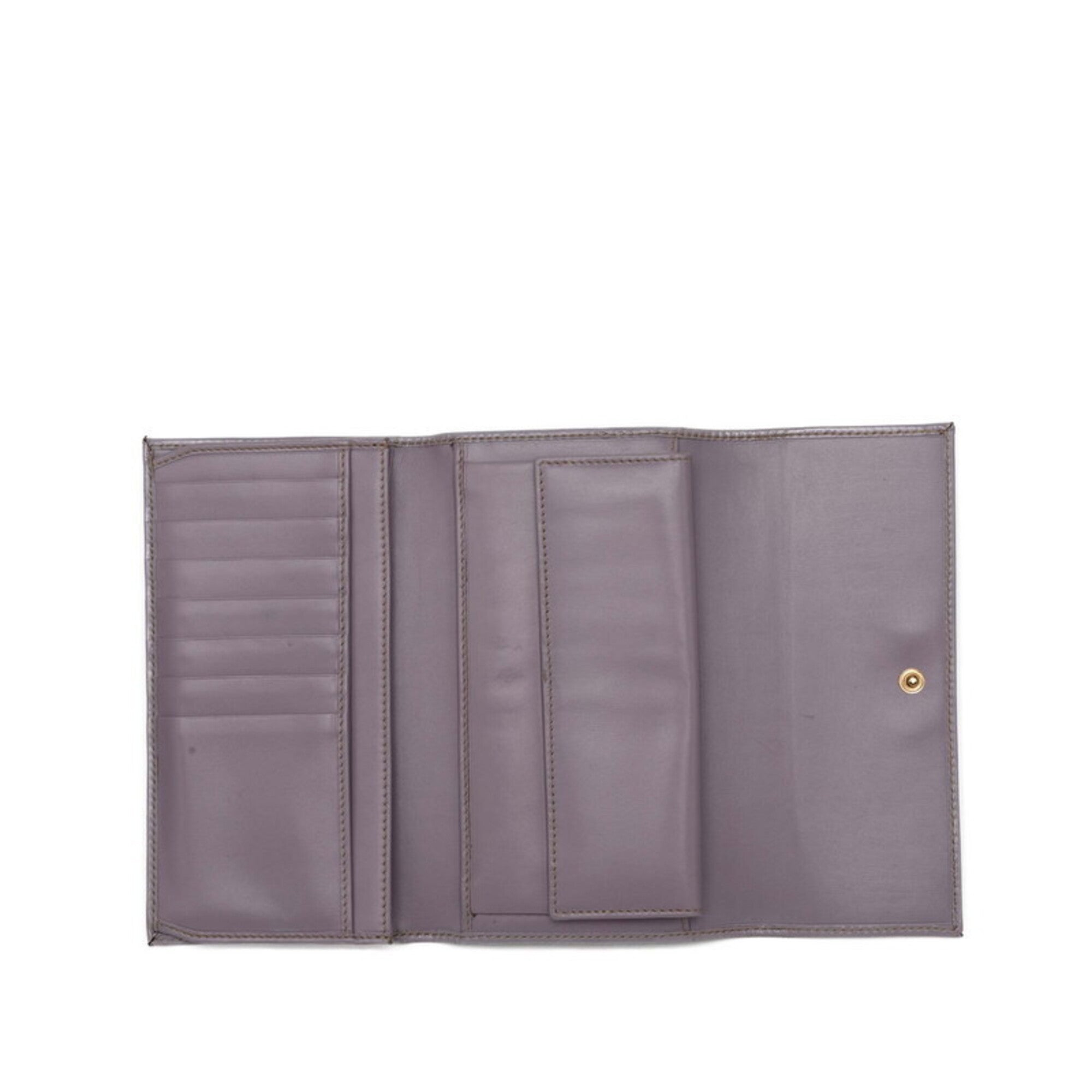 Gucci Gg Supreme Beige Light Purple Pvc Leather Long Wallet (Tri-Fold) (Pre-Owned)