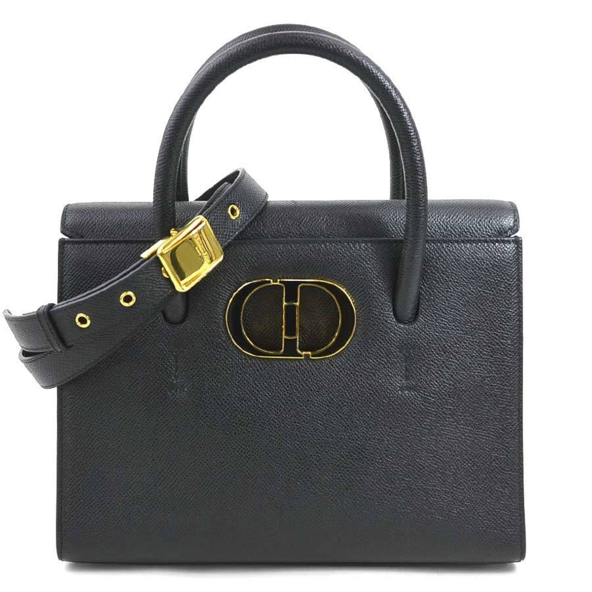 Christian Dior Black Leather Handbag Shoulder Bag (Pre-Owned)