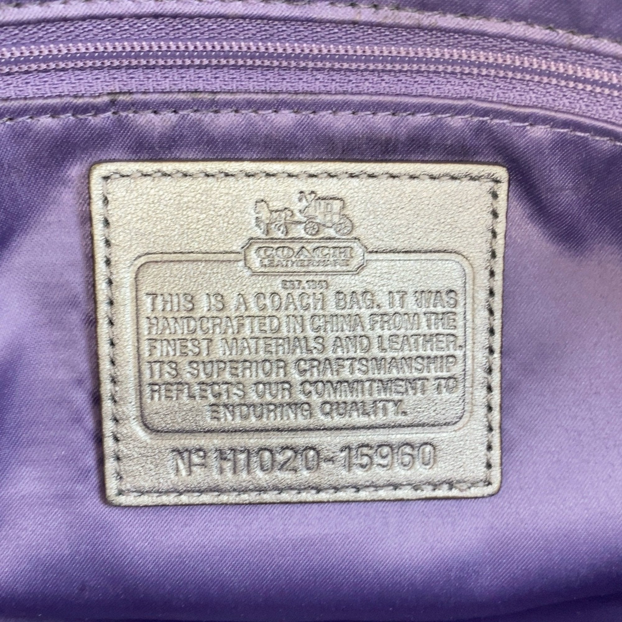 Coach Silver Leather Handbag Tote Bag (Pre-Owned)