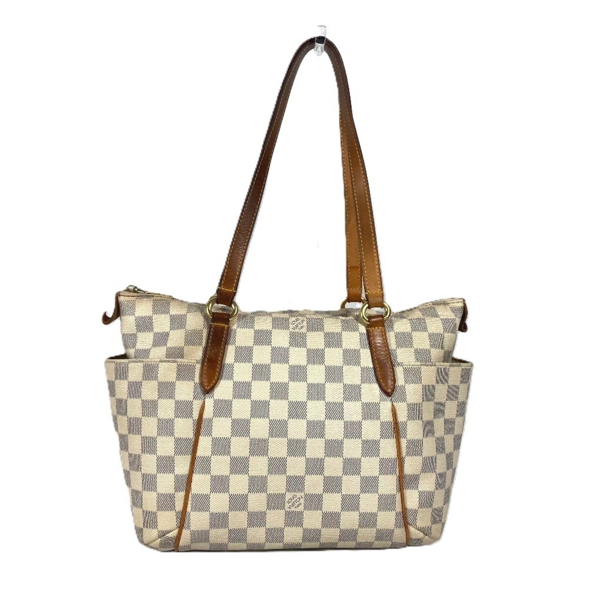 Louis Vuitton White Damier Azur Shoulder Bag Tote Bag (Pre-Owned)