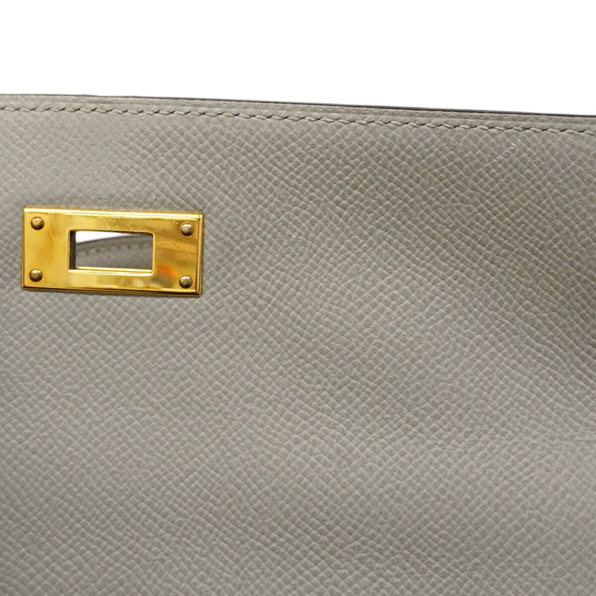 Hermes Gray Leather Handbag (Pre-Owned)