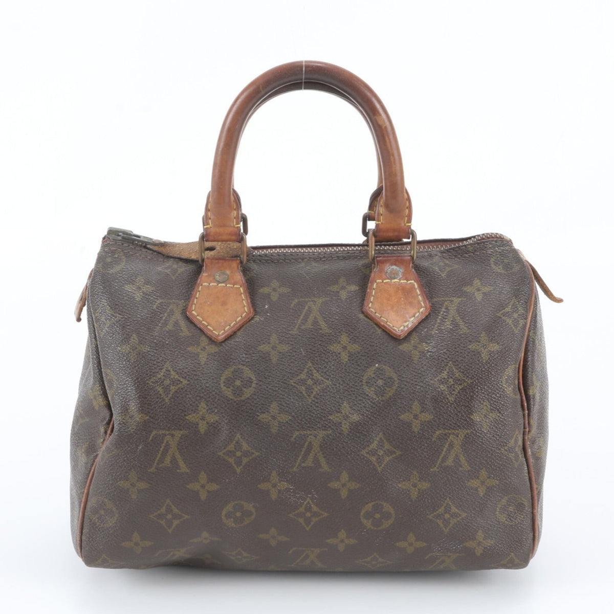 Louis Vuitton Brown Leather Coated Canvas Boston Bag Handbag Tote Bag (Pre-Owned)