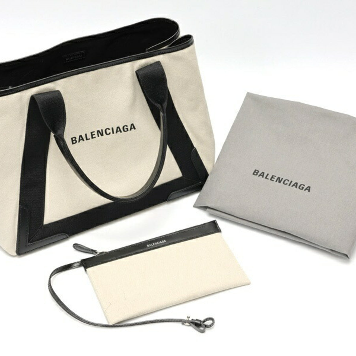 Balenciaga Black Canvas Leather Tote Bag (Pre-Owned)