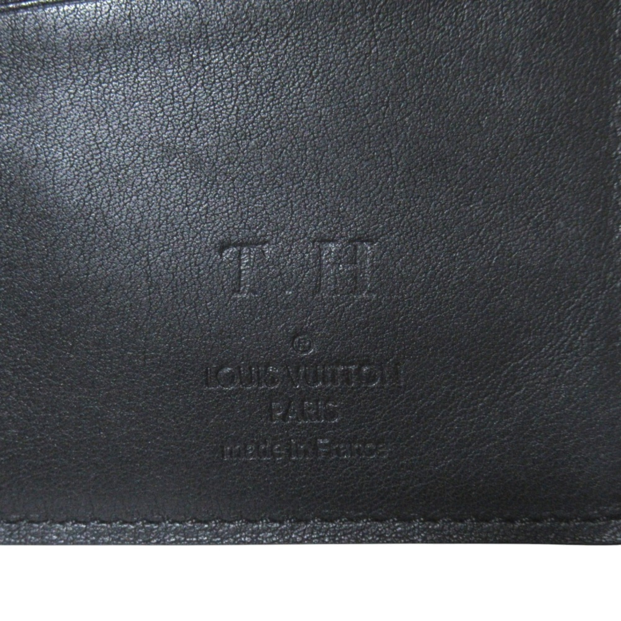 Louis Vuitton Black Leather Long Wallet (Bi-Fold) (Pre-Owned)