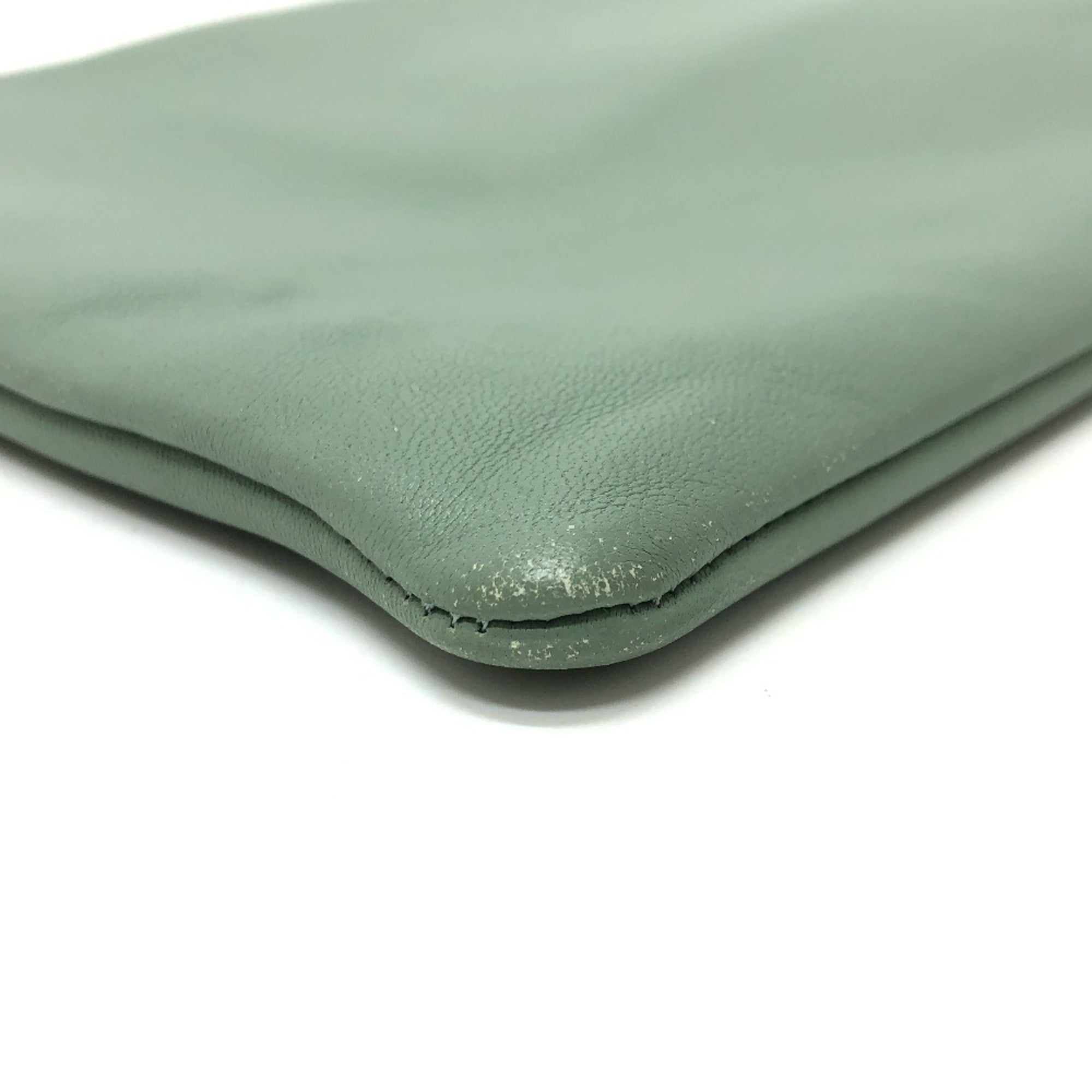 Celine Green Leather Clutch Bag Pouch (Pre-Owned)