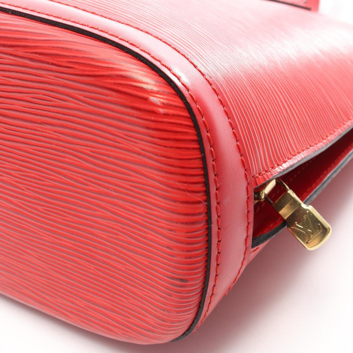 Louis Vuitton Castilian Red Red Color Epi Leather Handbag Shoulder Bag (Pre-Owned)
