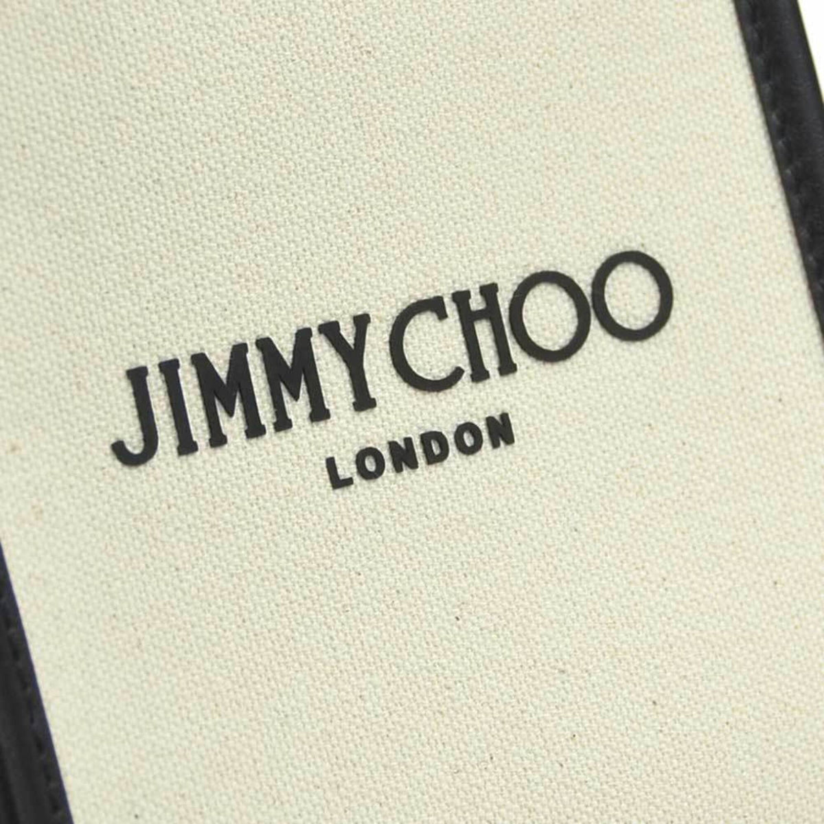 Jimmy Choo Black Ivory Canvas Leather Shoulder Bag (Pre-Owned)