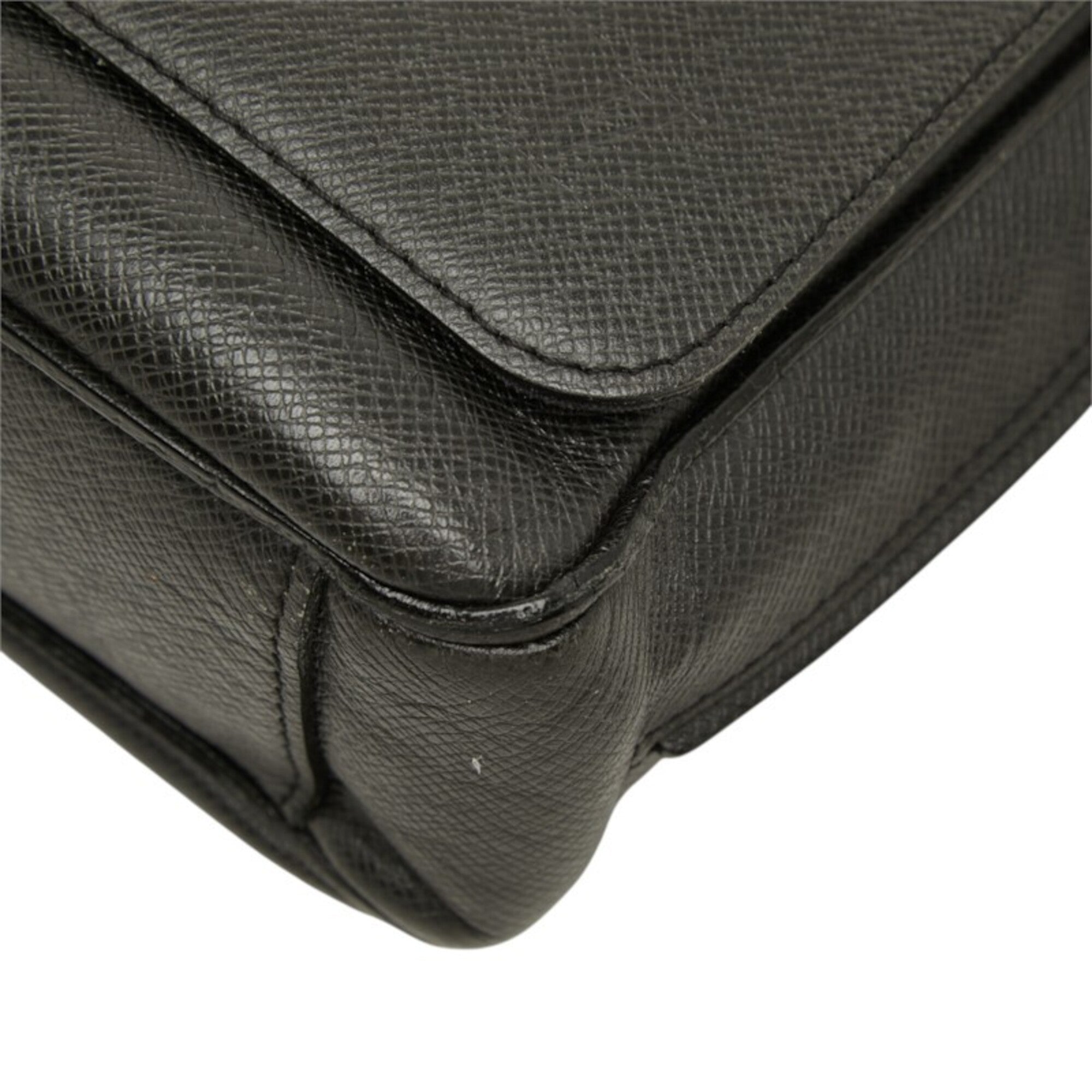 Louis Vuitton Ardoise Black Leather Shoulder Bag (Pre-Owned)