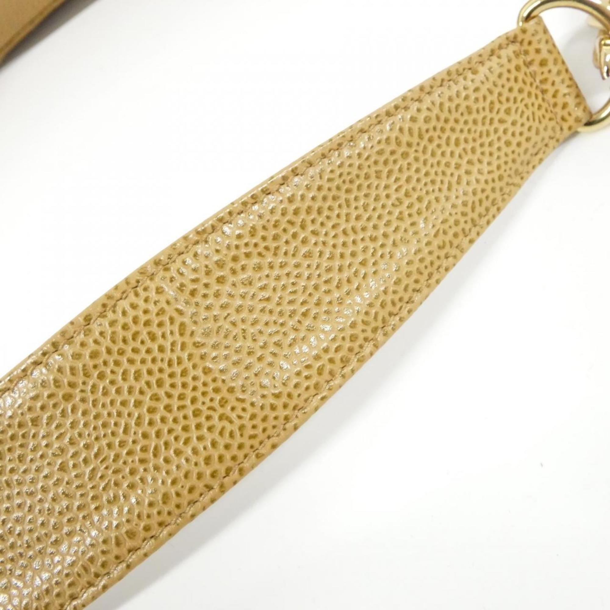 Chanel Beige Grained Calfskin Shoulder Bag (Pre-Owned)