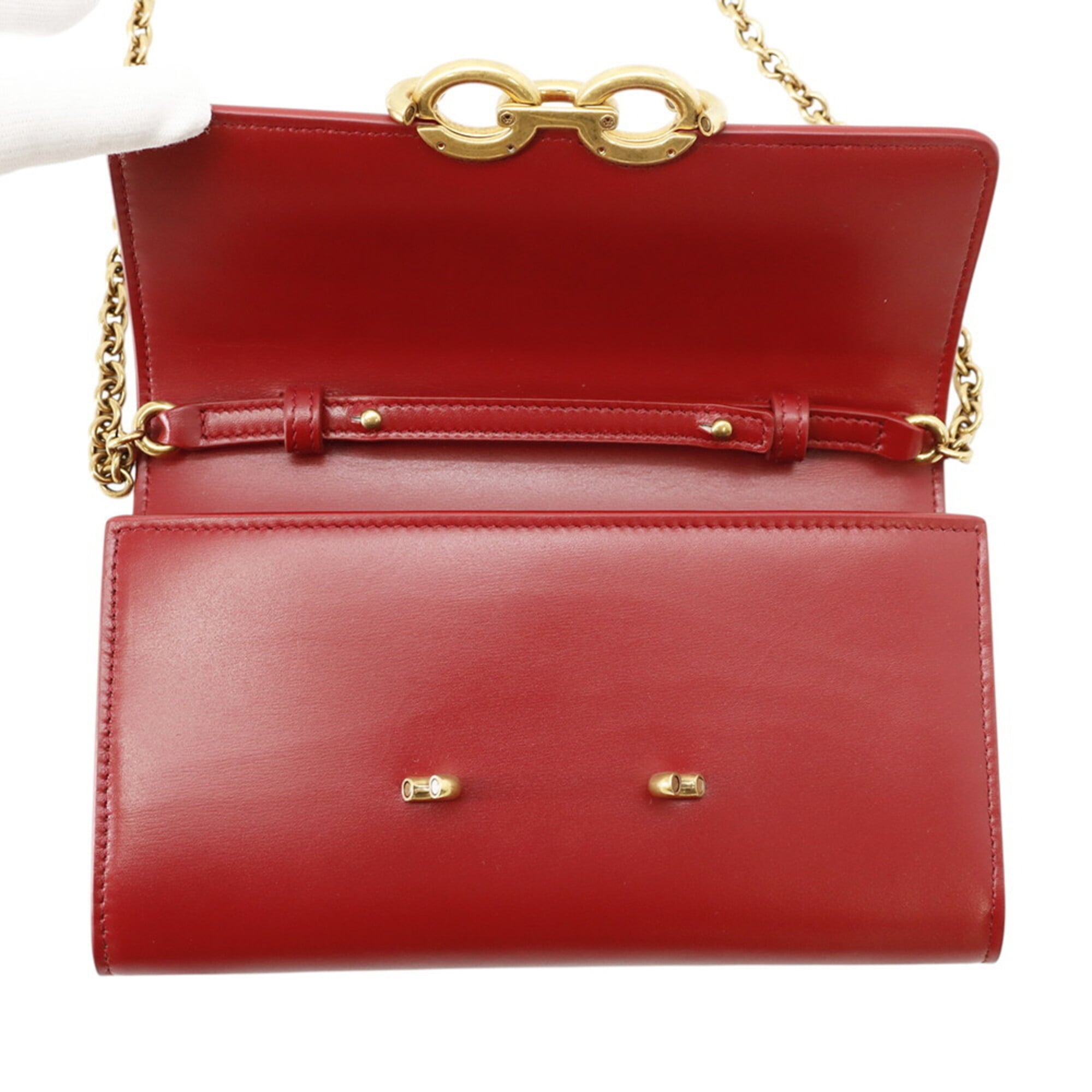 Yves Saint Laurent Leather Chain/Shoulder Wallet (Pre-Owned)