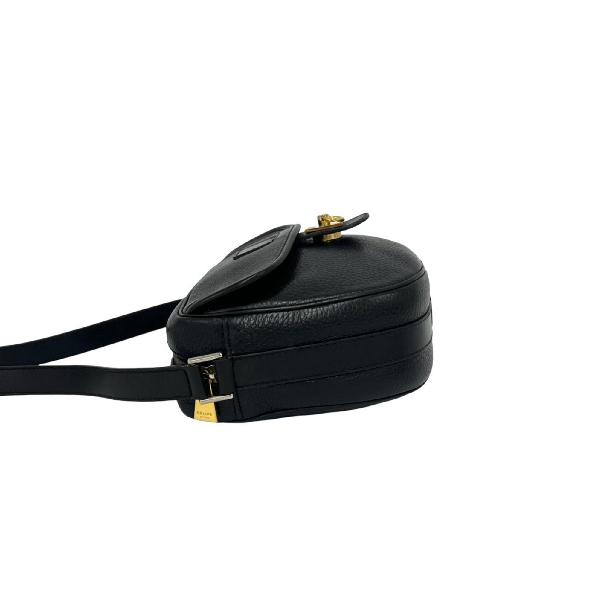 Celine Black Leather Pochette Shoulder Bag (Pre-Owned)
