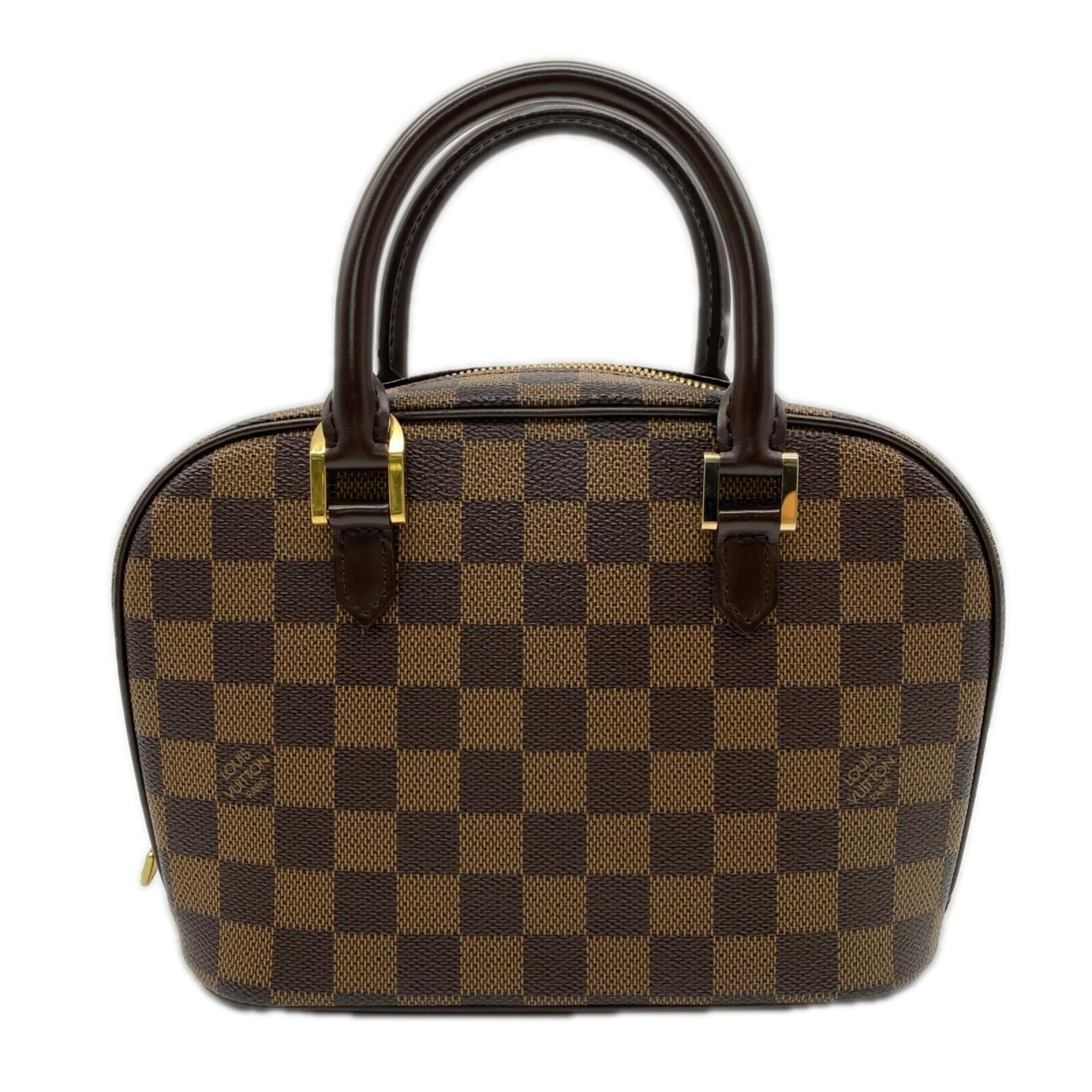 Louis Vuitton Beige Brown Coated Canvas Leather Handbag (Pre-Owned)