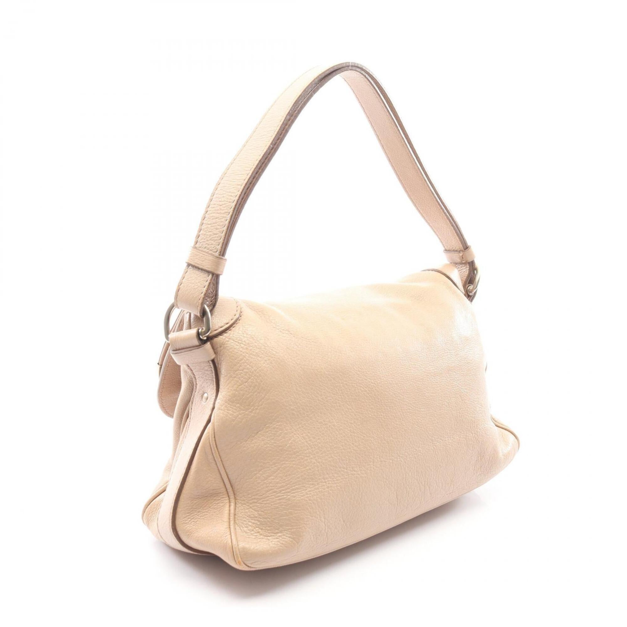 Celine Beige Leather Handbag Shoulder Bag (Pre-Owned)
