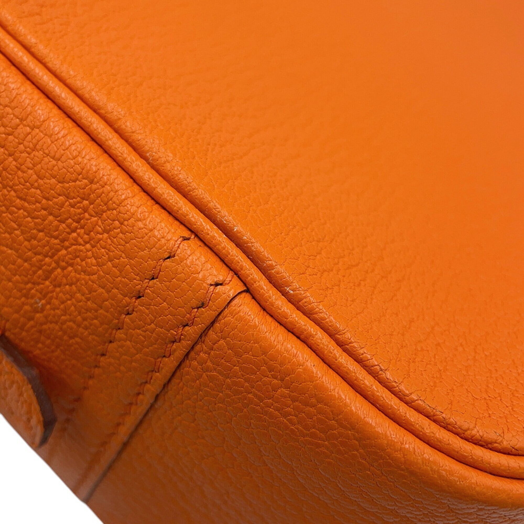 Hermes Plume Orange Chevre Leather Handbag (Pre-Owned)