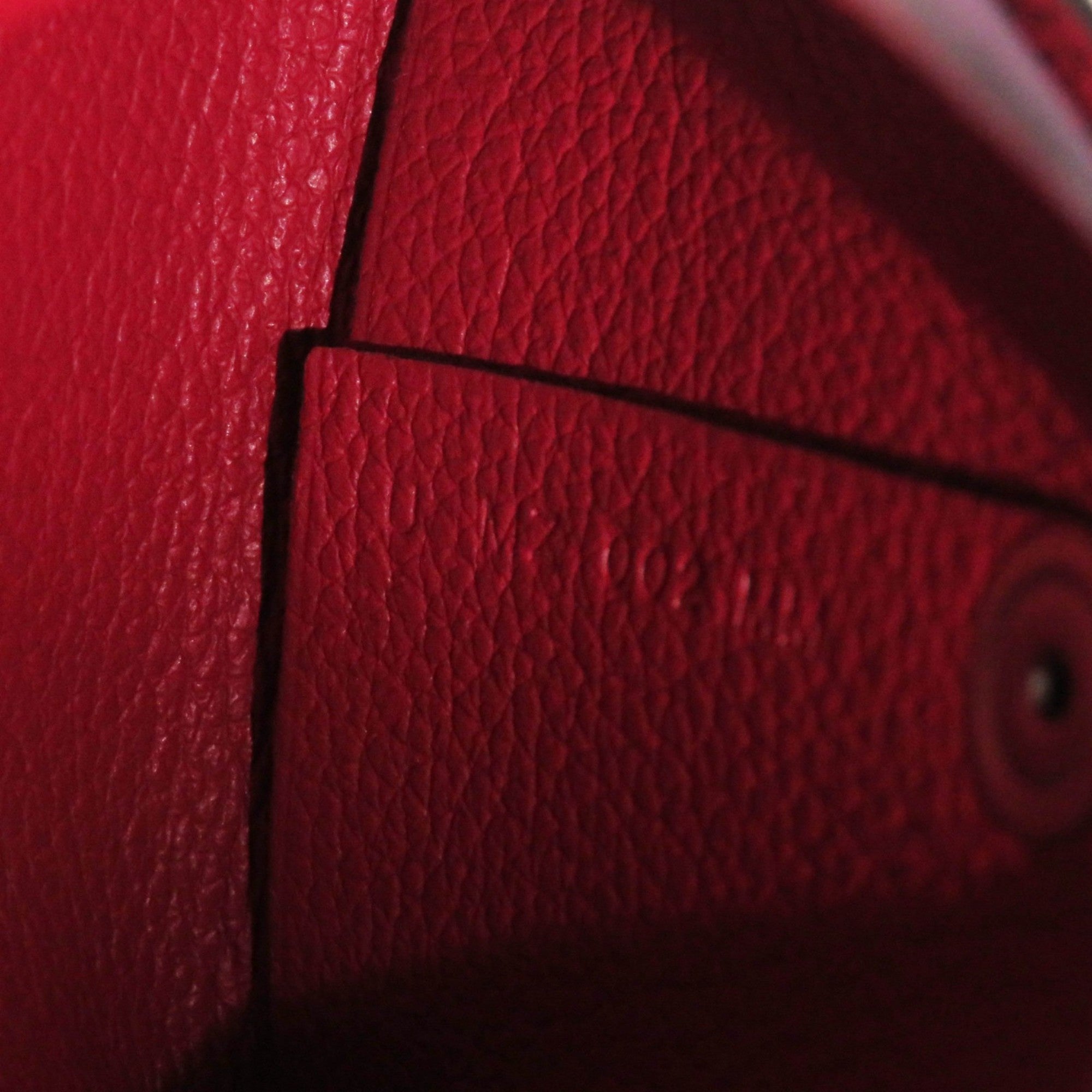 Hermes Bastia Cassis Rouge Garance Leather Coin Purse/Coin Case (Pre-Owned)