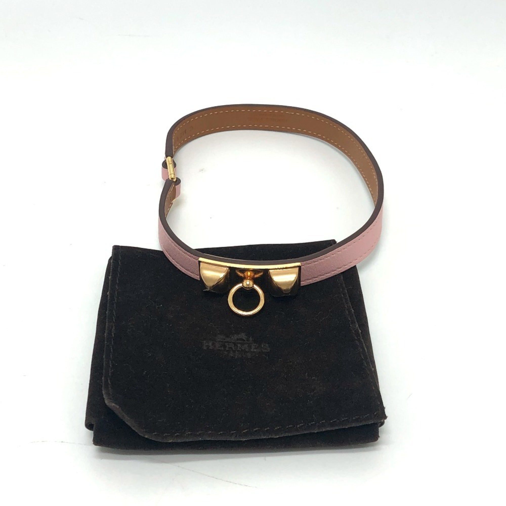 Hermes Pink Swift Leather Charm Bracelet (Pre-Owned)