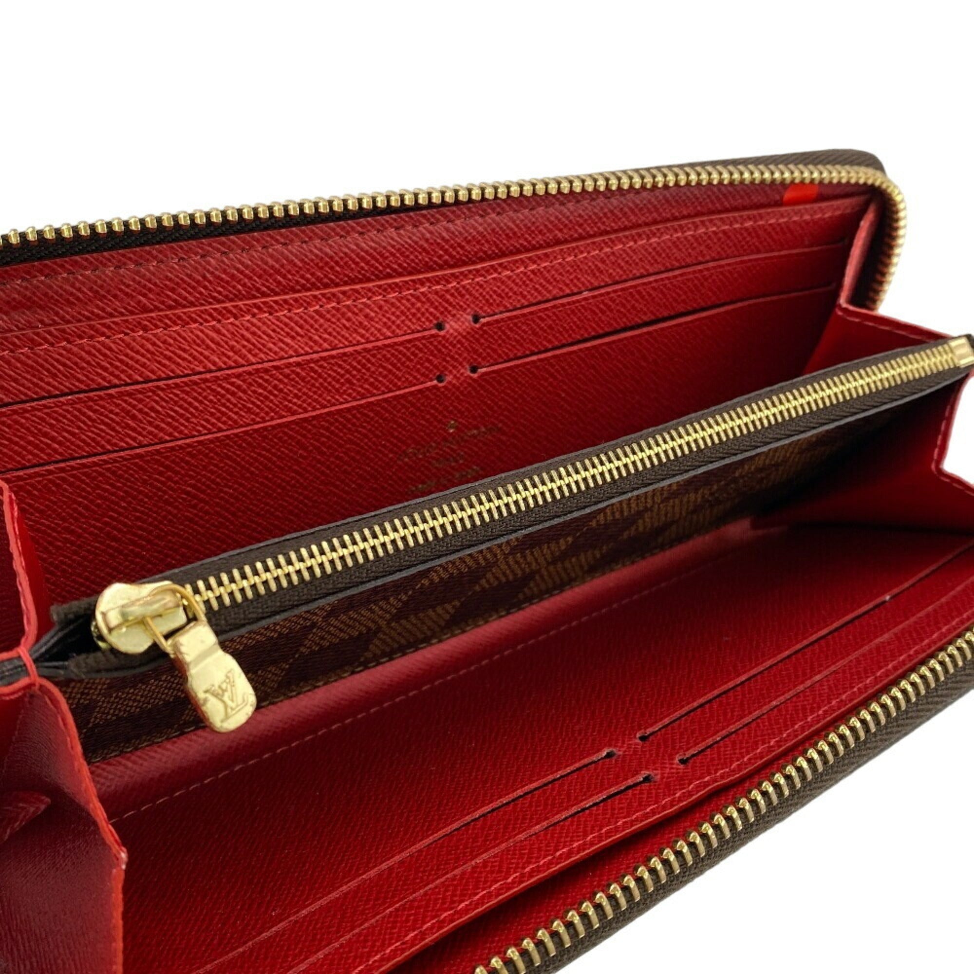 Louis Vuitton Damier Brown Leather Long Wallet (Bi-Fold) (Pre-Owned)