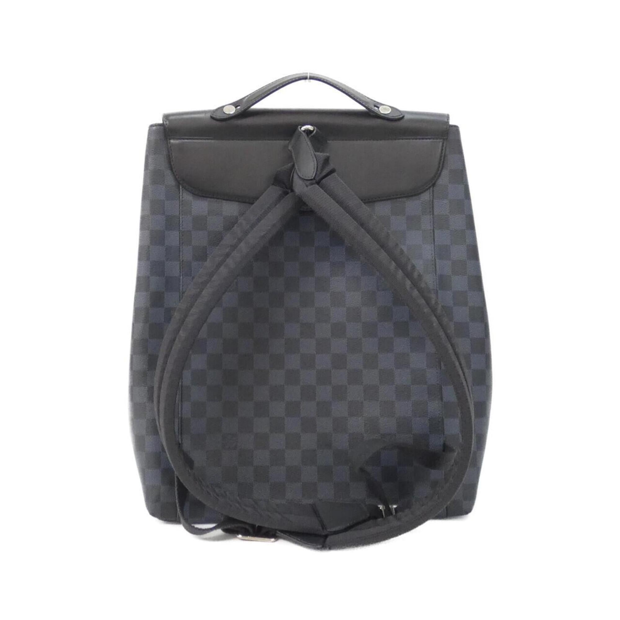 Louis Vuitton Black Cobalt Coated Canvas Backpack (Pre-Owned)