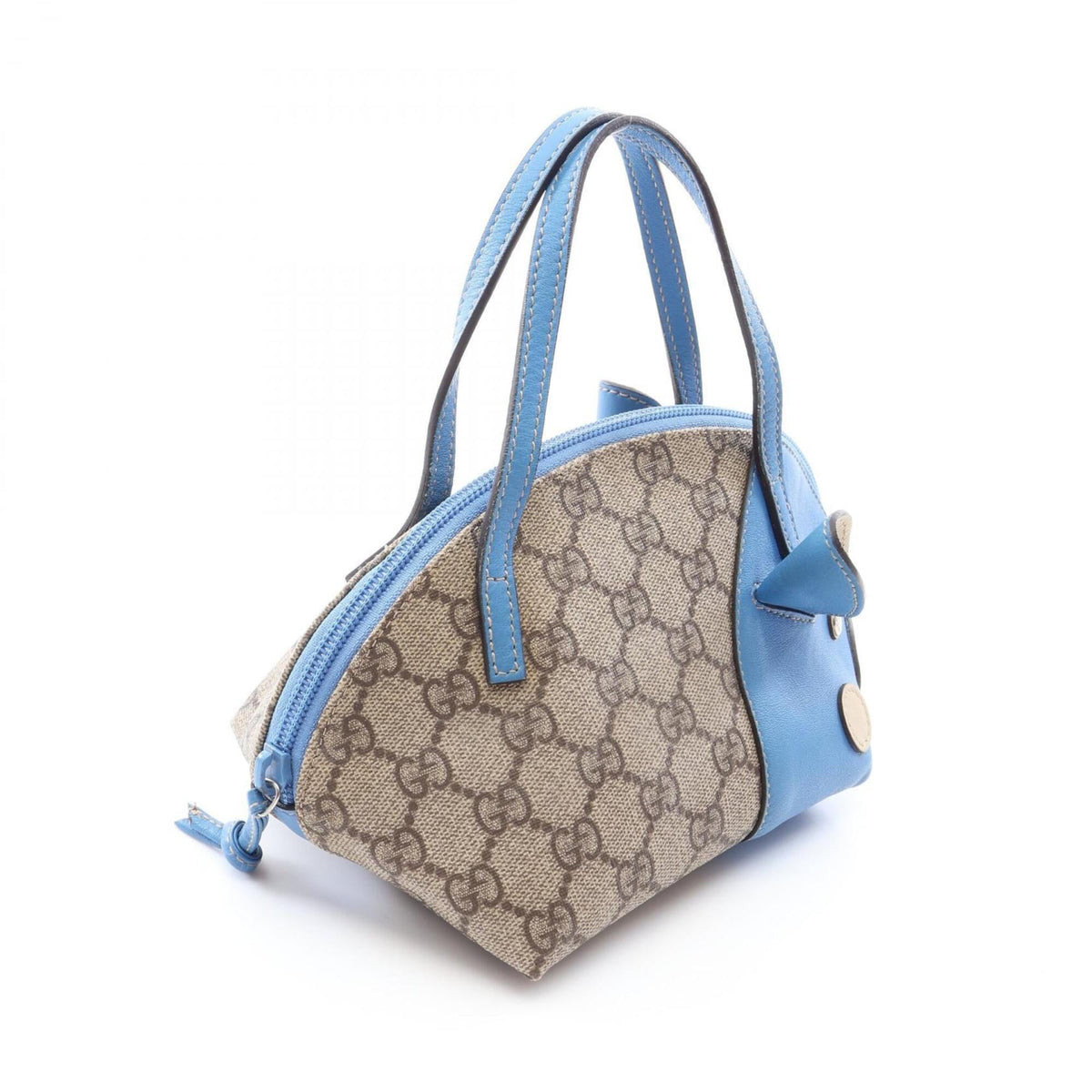 Gucci Beige Blue Pvc Leather Handbag (Pre-Owned)