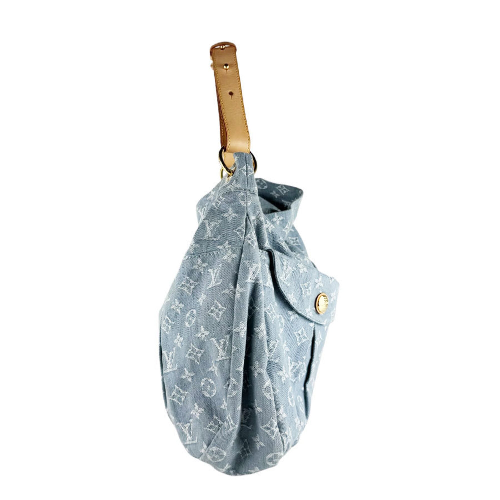 Louis Vuitton Light Blue Monogram Denim Handbag (Pre-Owned)