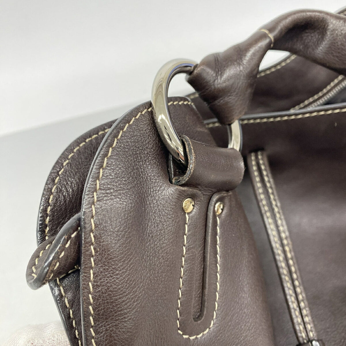 Celine Dark Brown Leather Tote Bag (Pre-Owned)