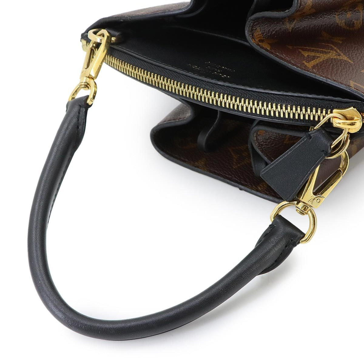 Louis Vuitton Black Brown Monogram Monogram Canvas Leather Handbag Shoulder Bag (Pre-Owned)