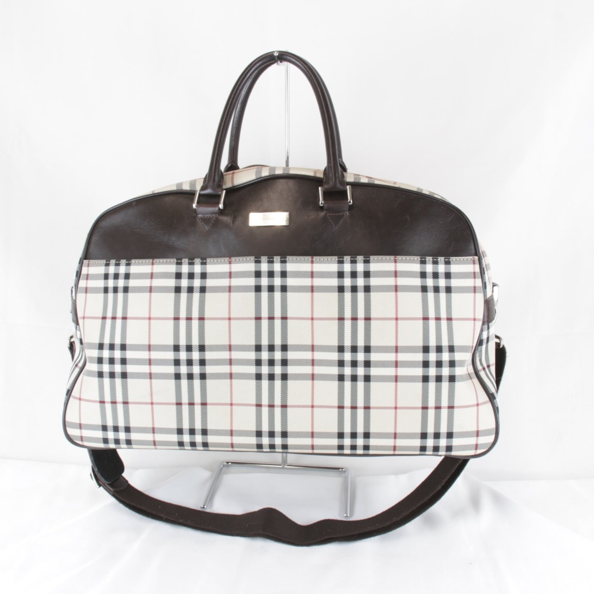 Burberry Beige Canvas Boston Bag (Pre-Owned)