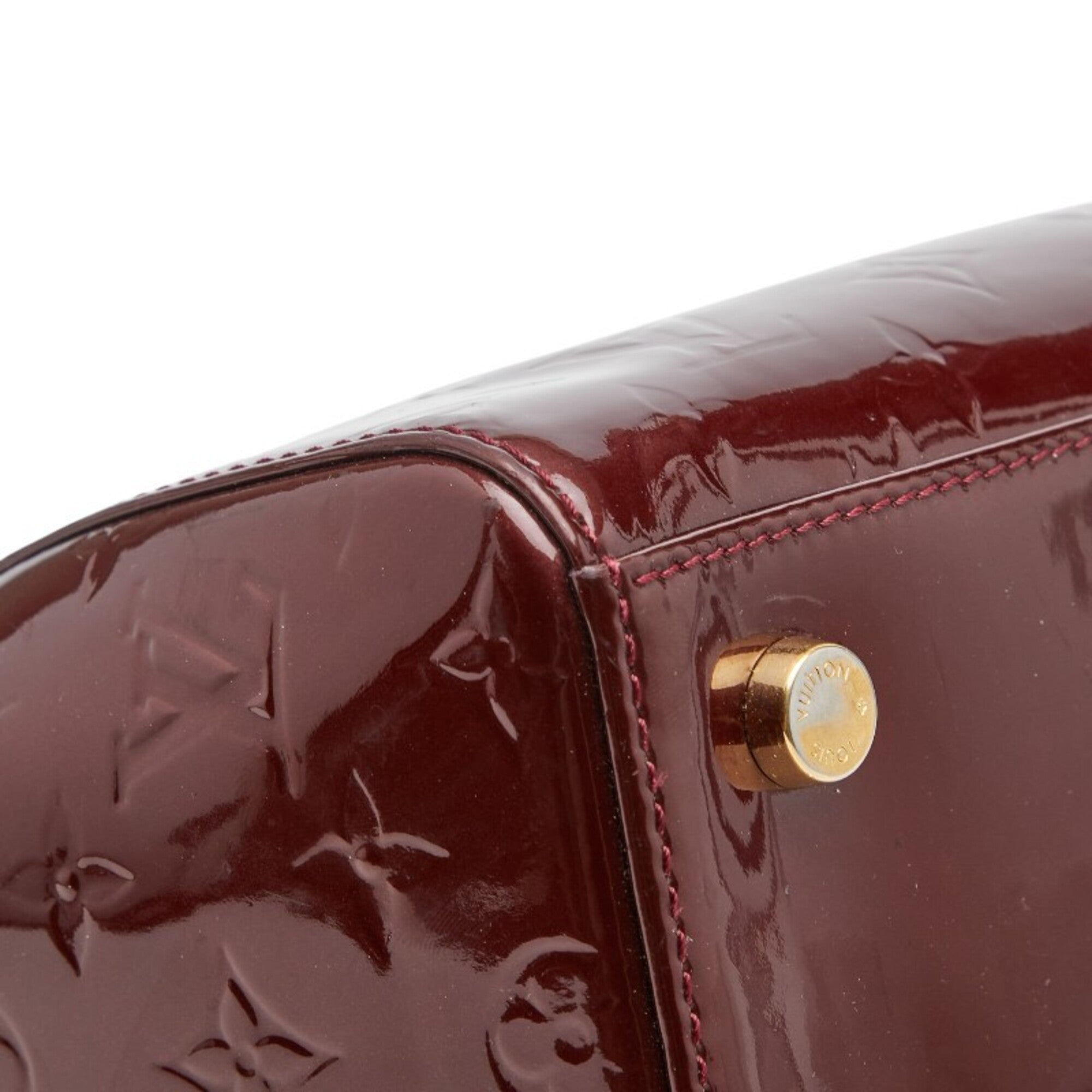 Louis Vuitton Red Color Rouge Rouge Fauviste Wine Patent Leather Handbag Shoulder Bag (Pre-Owned)