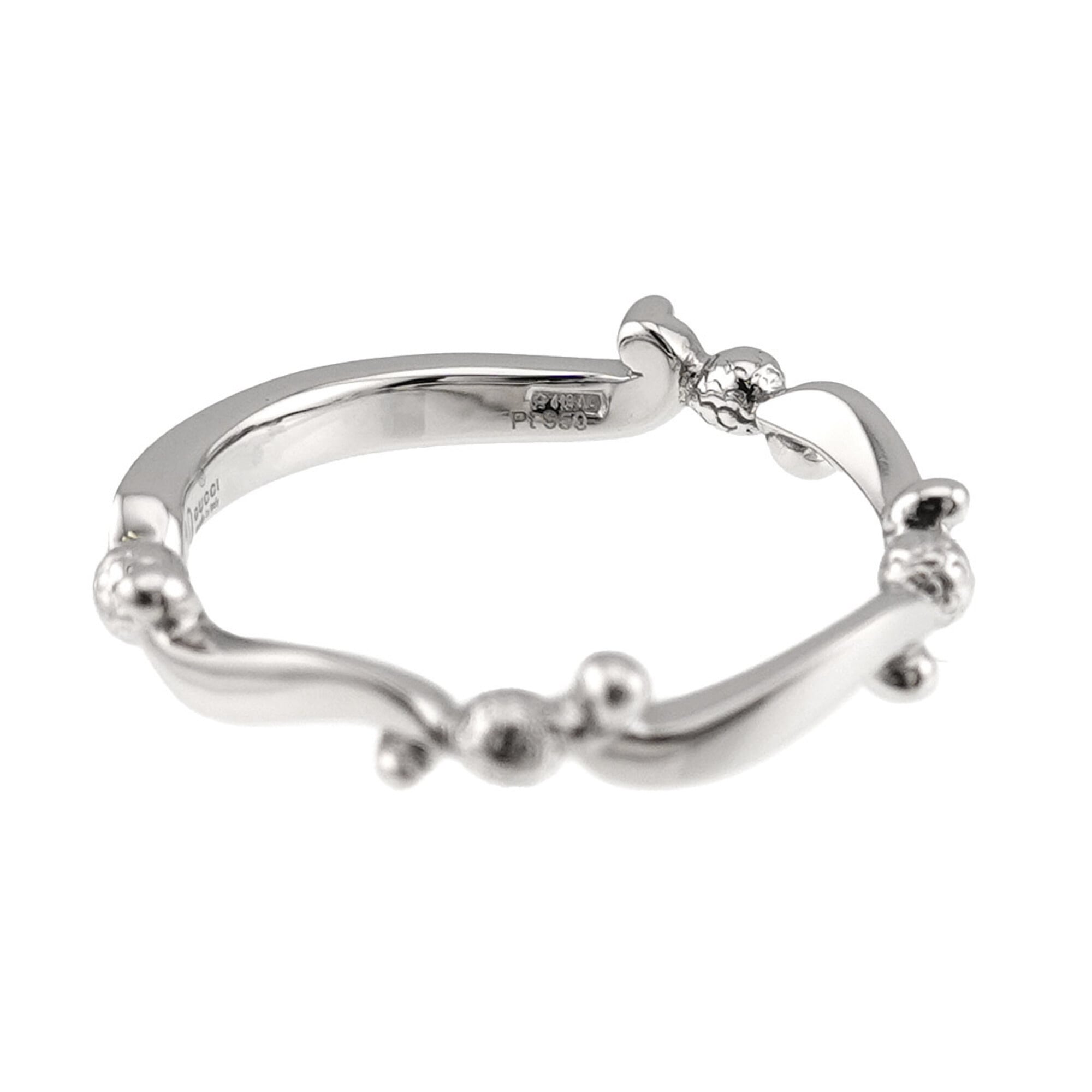 Gucci Platinum 950 Band Ring (Pre-Owned)