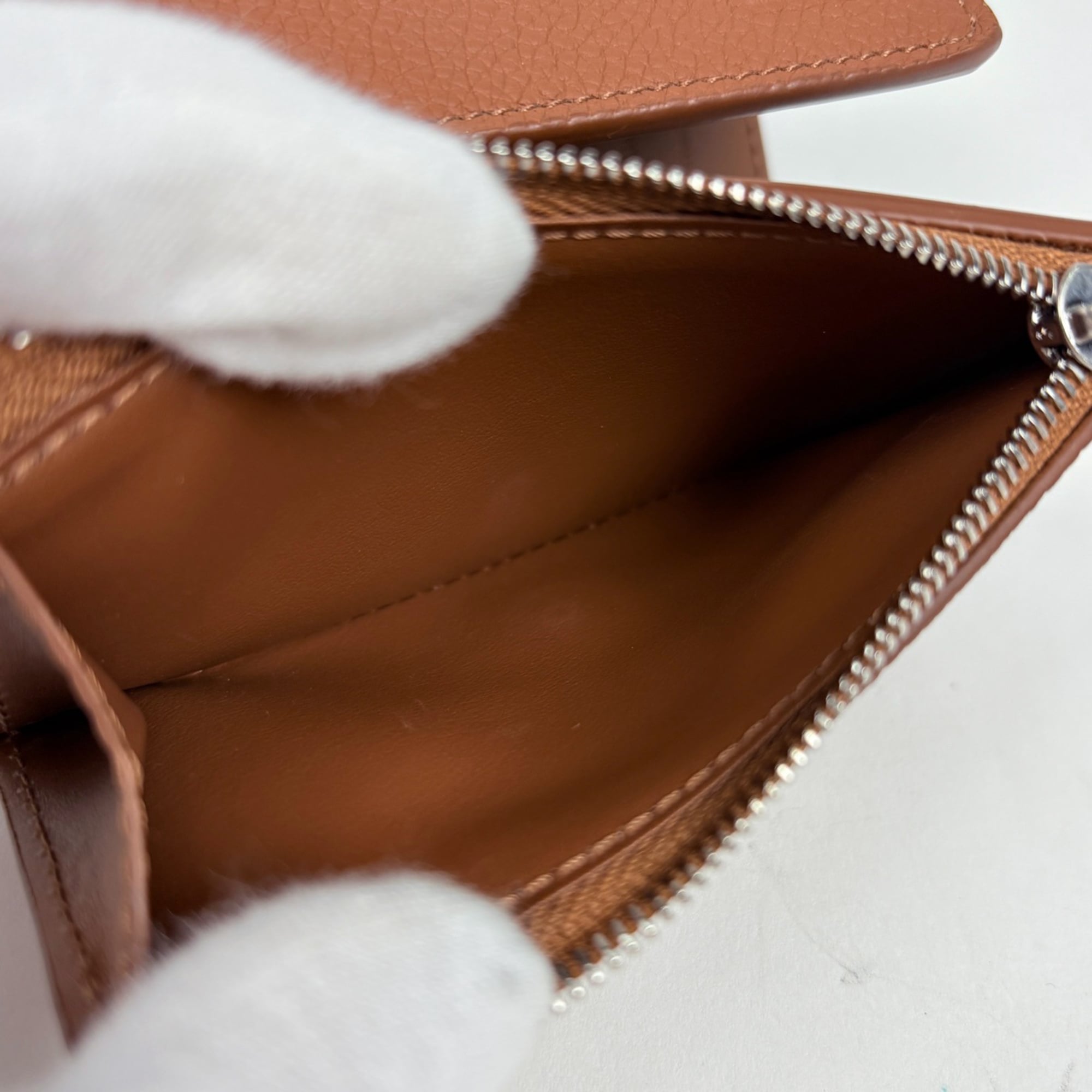 Louis Vuitton Brown Leather Wallet (Tri-Fold) (Pre-Owned)