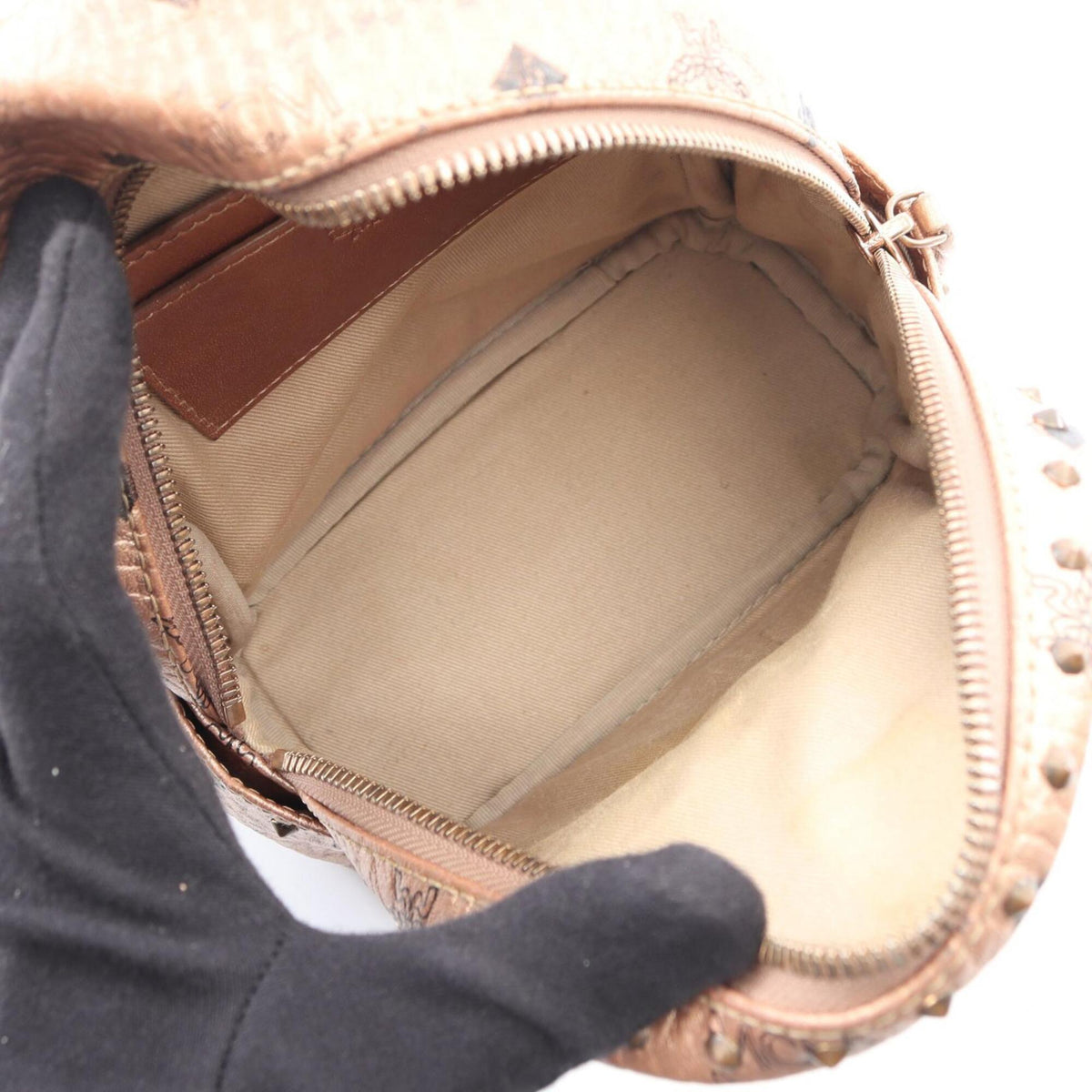Mcm Gold Leather Backpack Handbag (Pre-Owned)