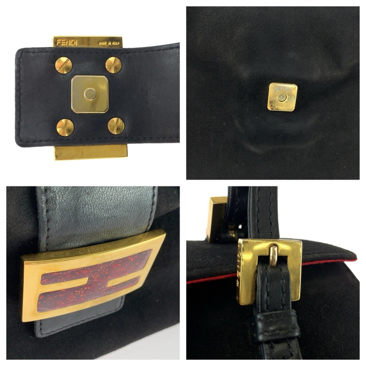 Fendi Black Suede Handbag (Pre-Owned)