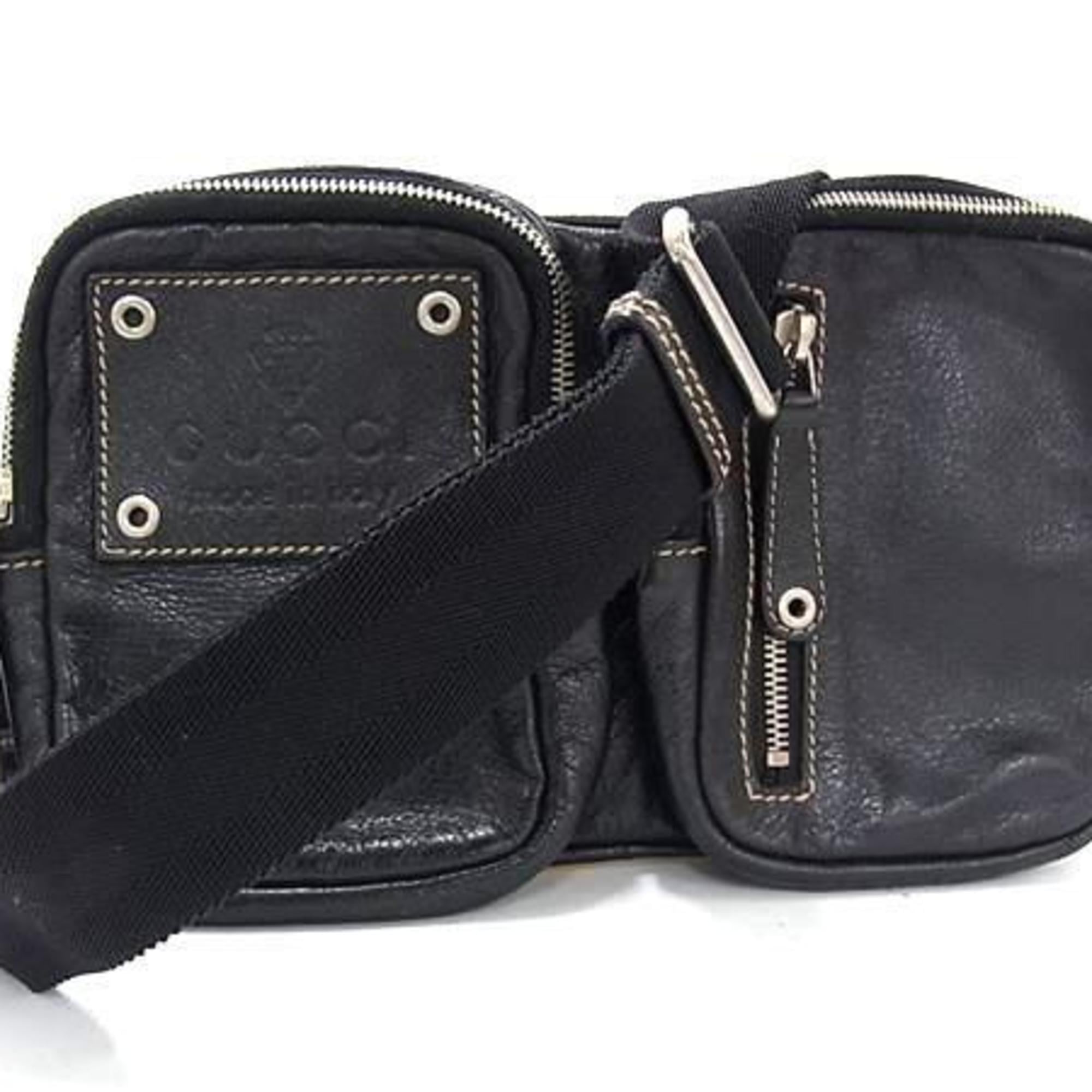 Gucci Black Leather Fanny Pack Sling Bag (Pre-Owned)
