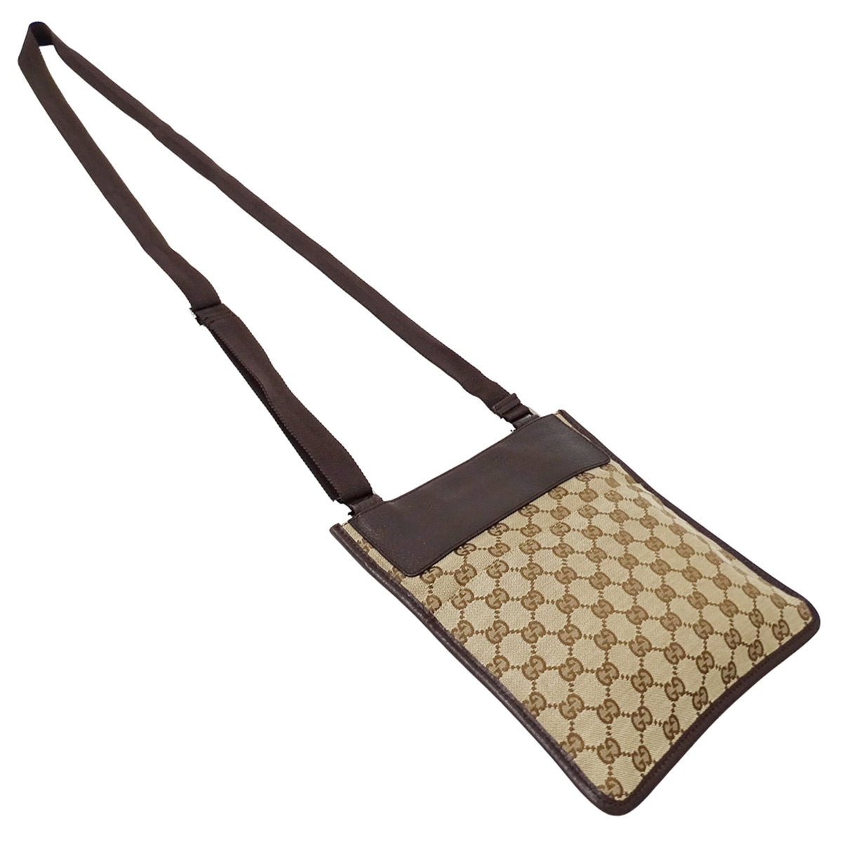 Gucci Beige Brown Gg Canvas Handbag Shoulder Bag (Pre-Owned)