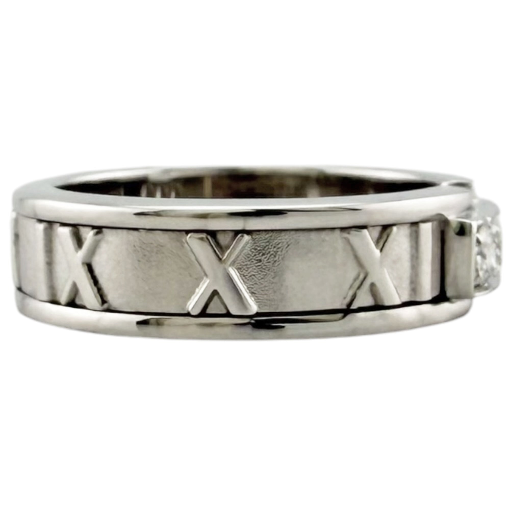 Tiffany Atlas Silver White Gold (18K) Band Ring (Pre-Owned)