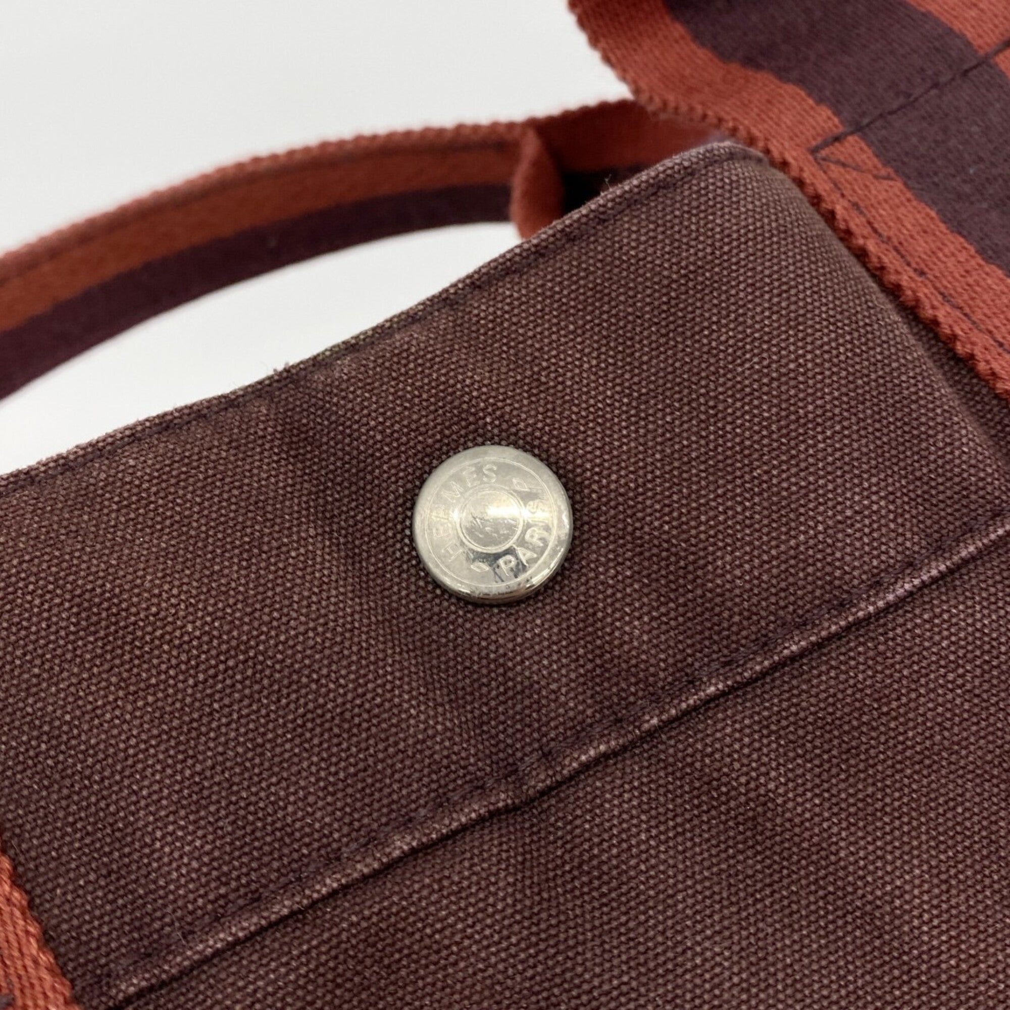 Hermes Bordeaux Canvas Tote Bag (Pre-Owned)