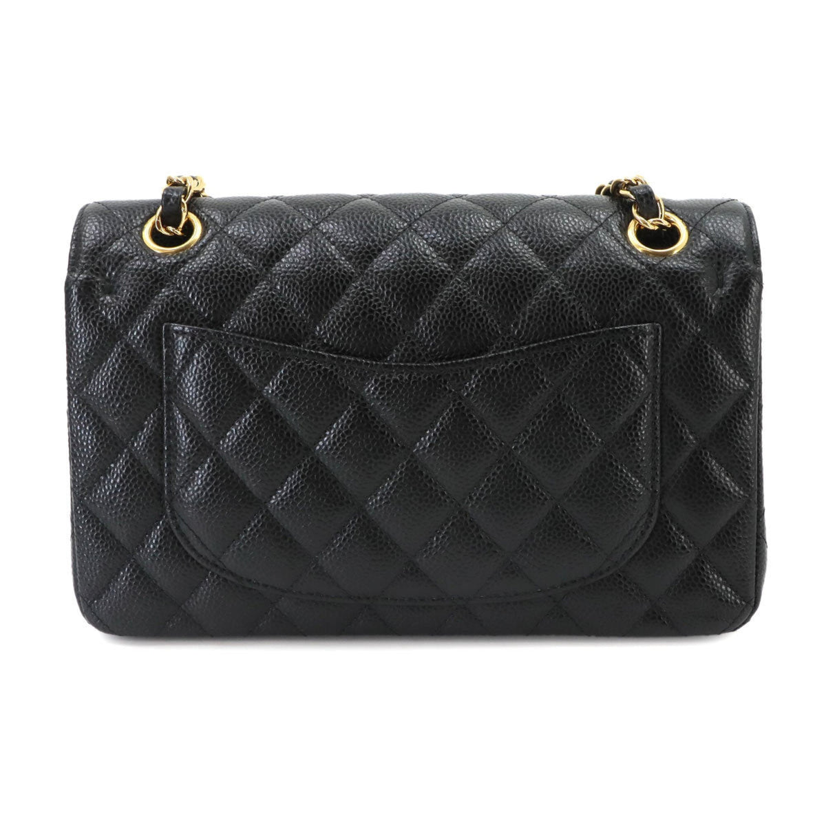 Chanel Black Grained Calfskin Handbag Shoulder Bag (Pre-Owned)