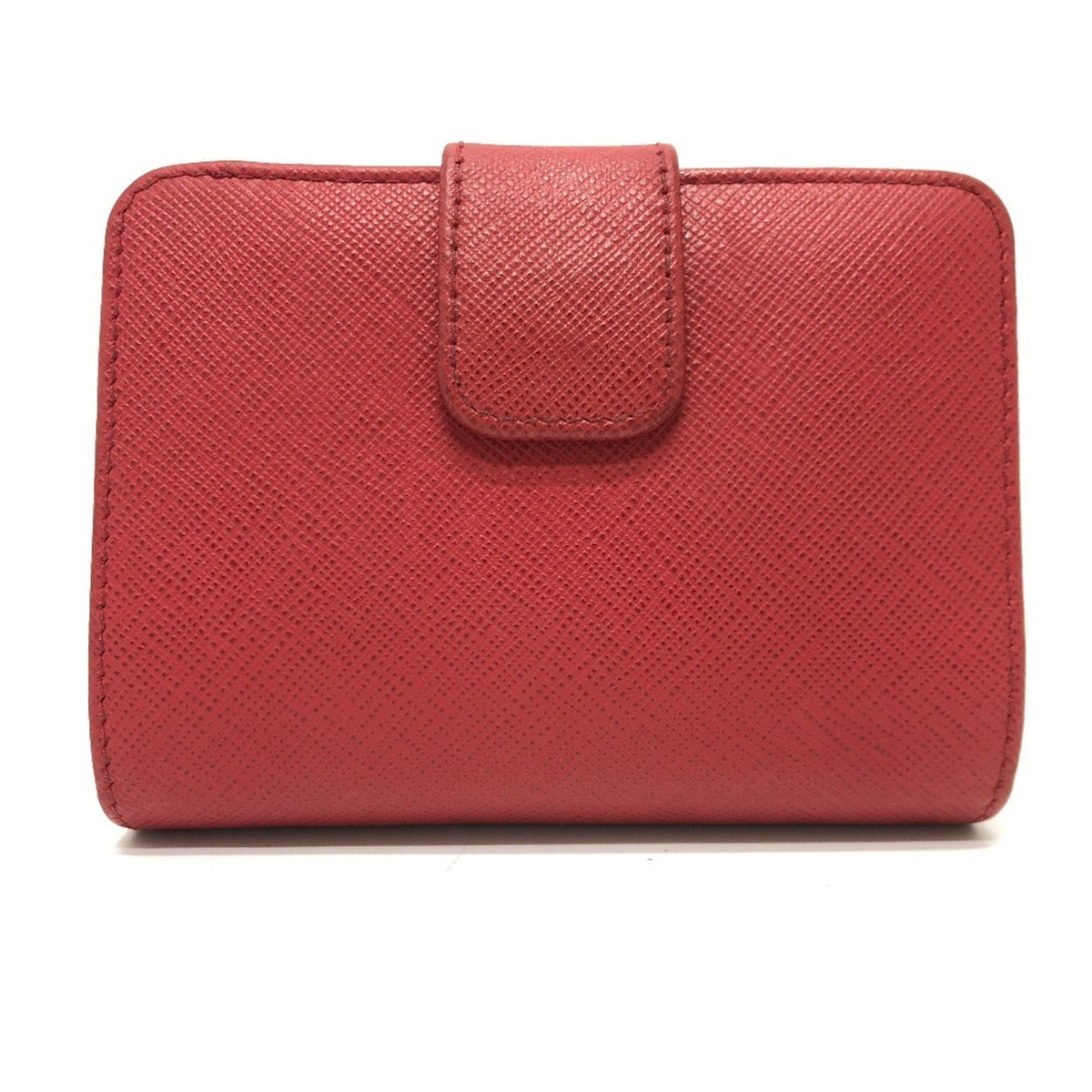Prada Red Color Saffiano Wallet (Bi-Fold) (Pre-Owned)