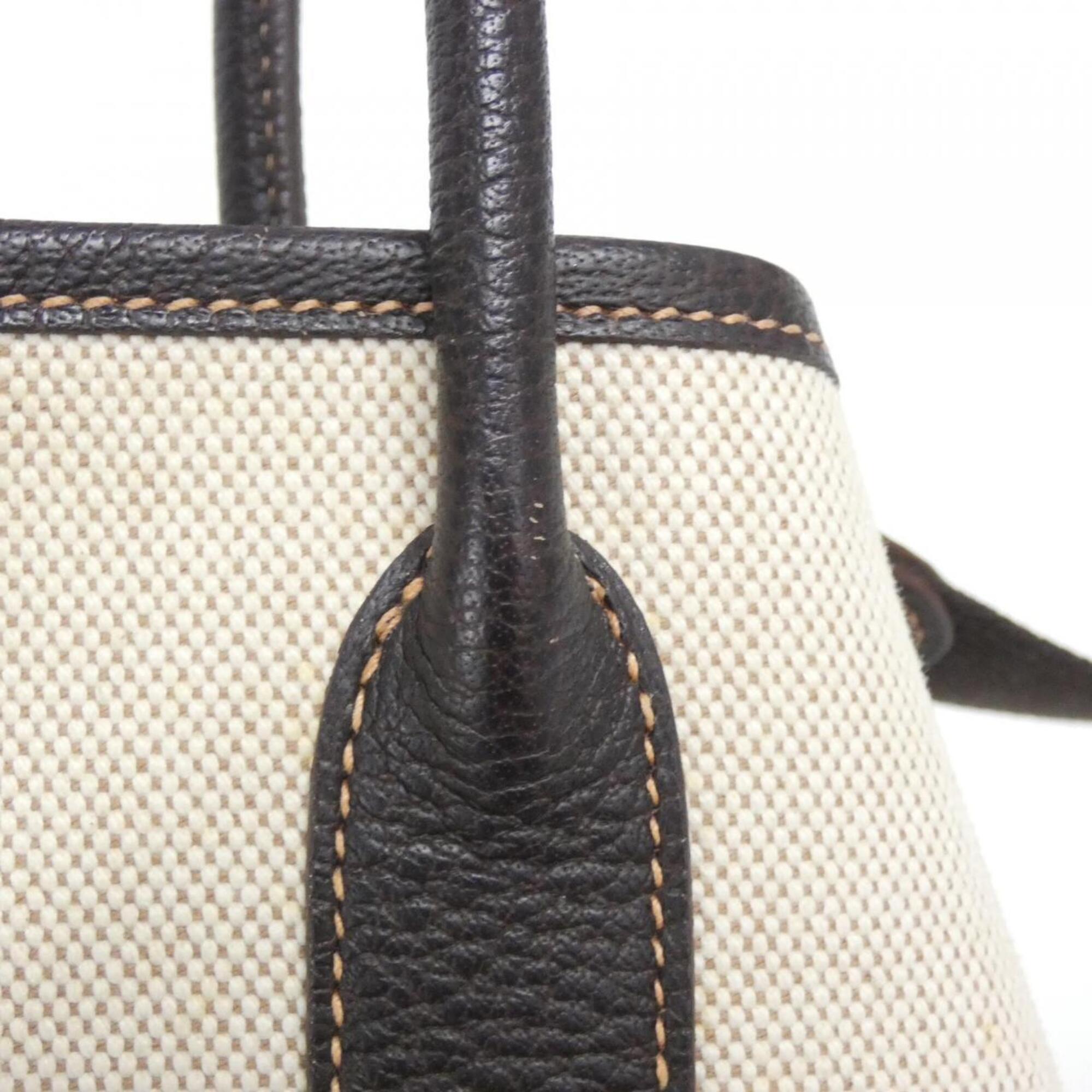 Hermes Brown Toile H Handbag (Pre-Owned)