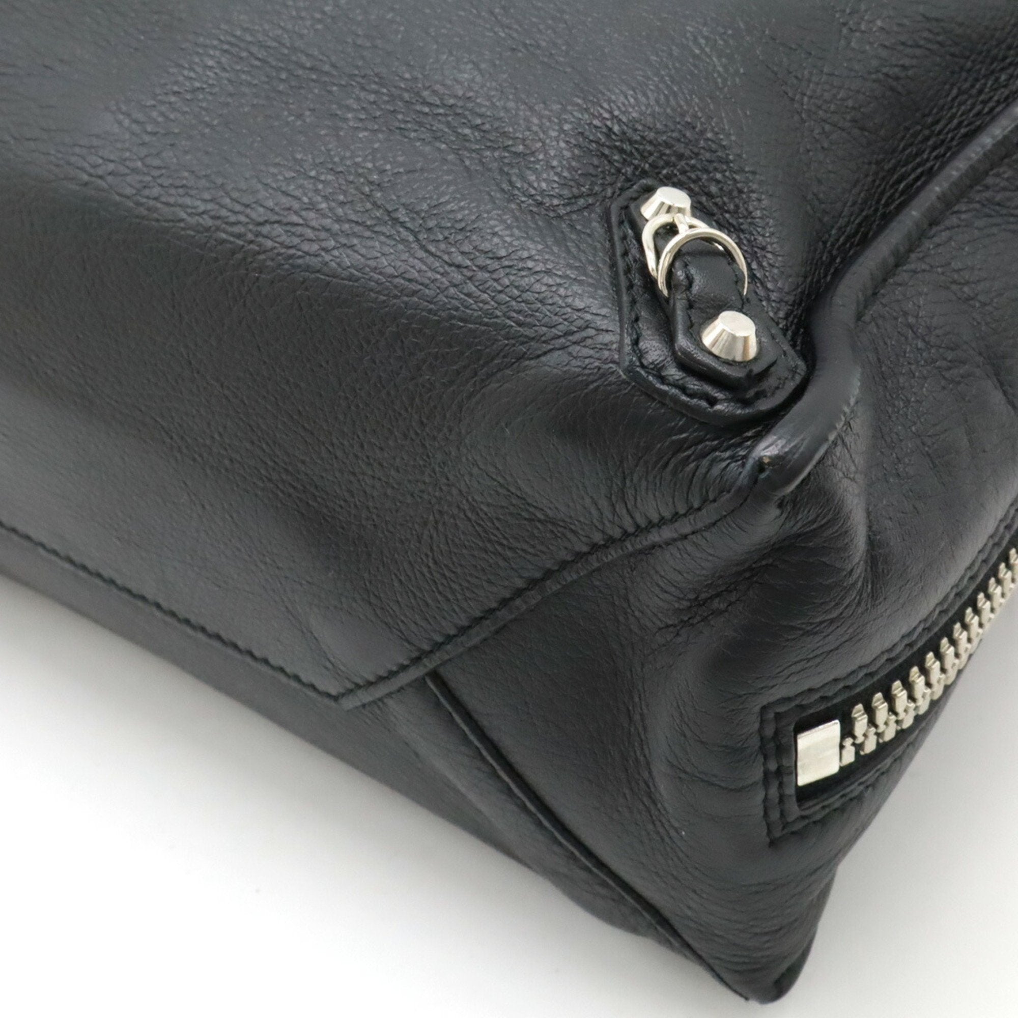 Balenciaga Black Leather Handbag Shoulder Bag Tote Bag (Pre-Owned)