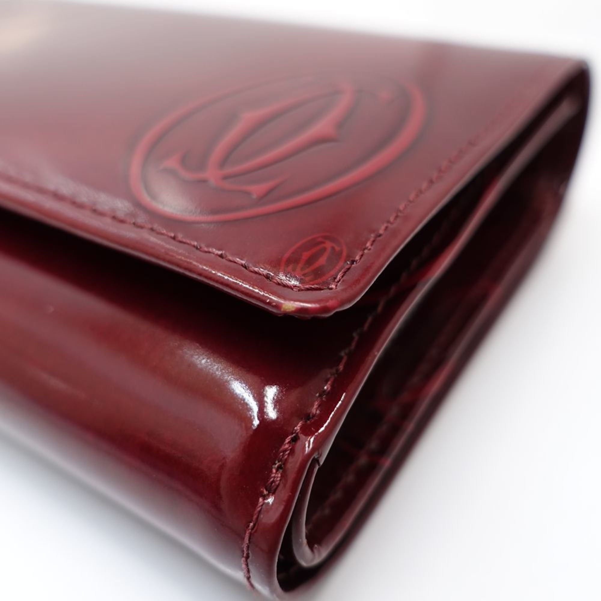 Cartier Bordeaux Patent Leather Wallet (Bi-Fold) (Pre-Owned)