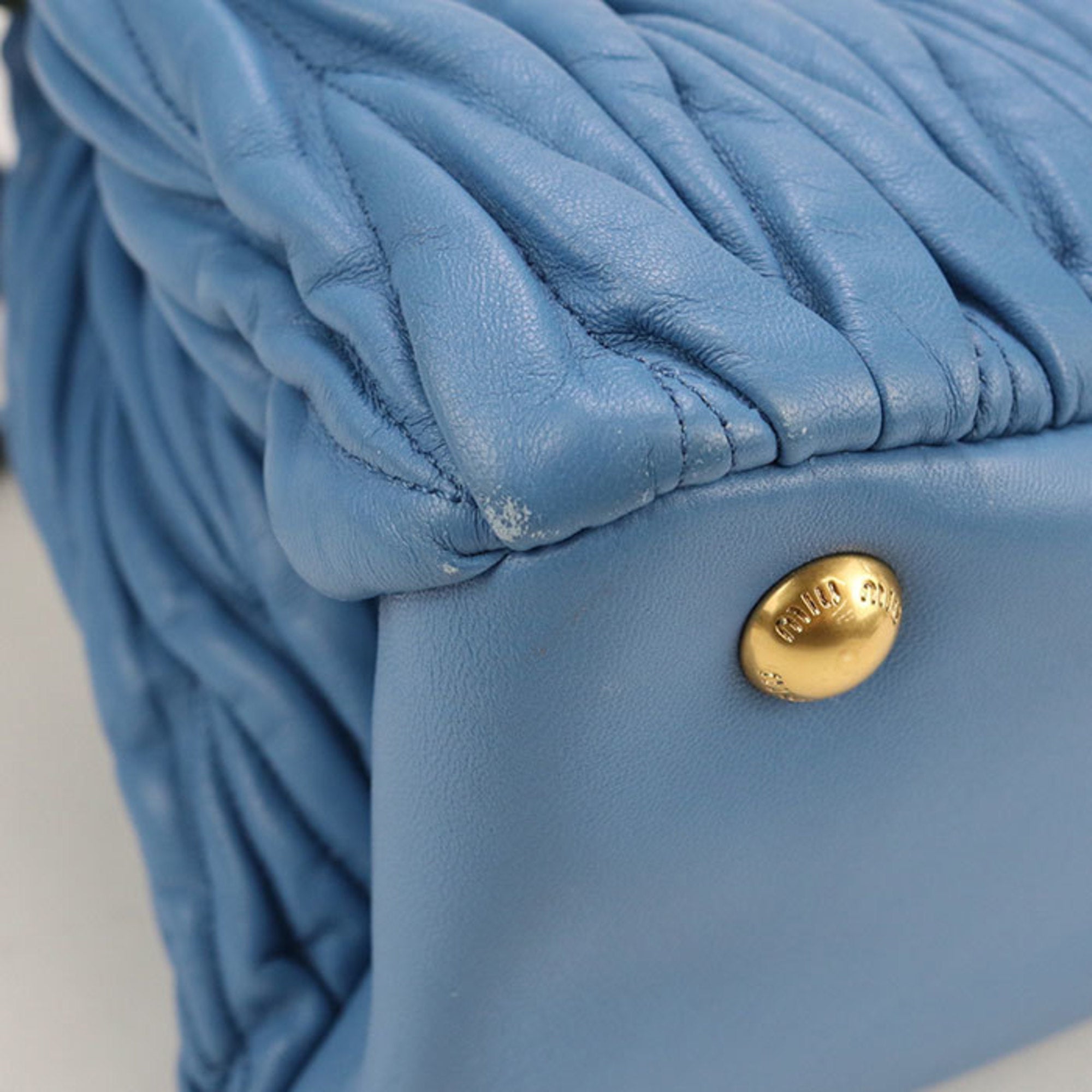 Miu Miu Blue Leather Handbag (Pre-Owned)
