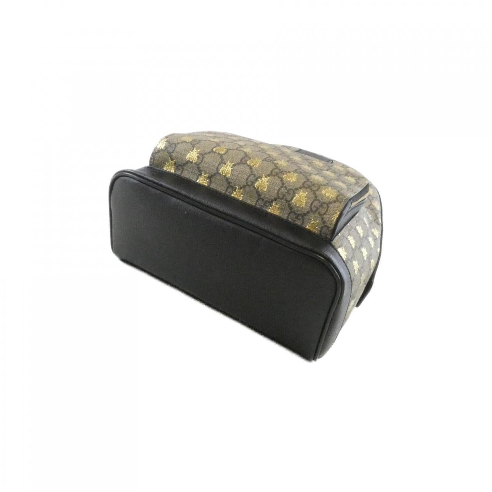 Gucci Beige Black Gg Supreme Backpack (Pre-Owned)
