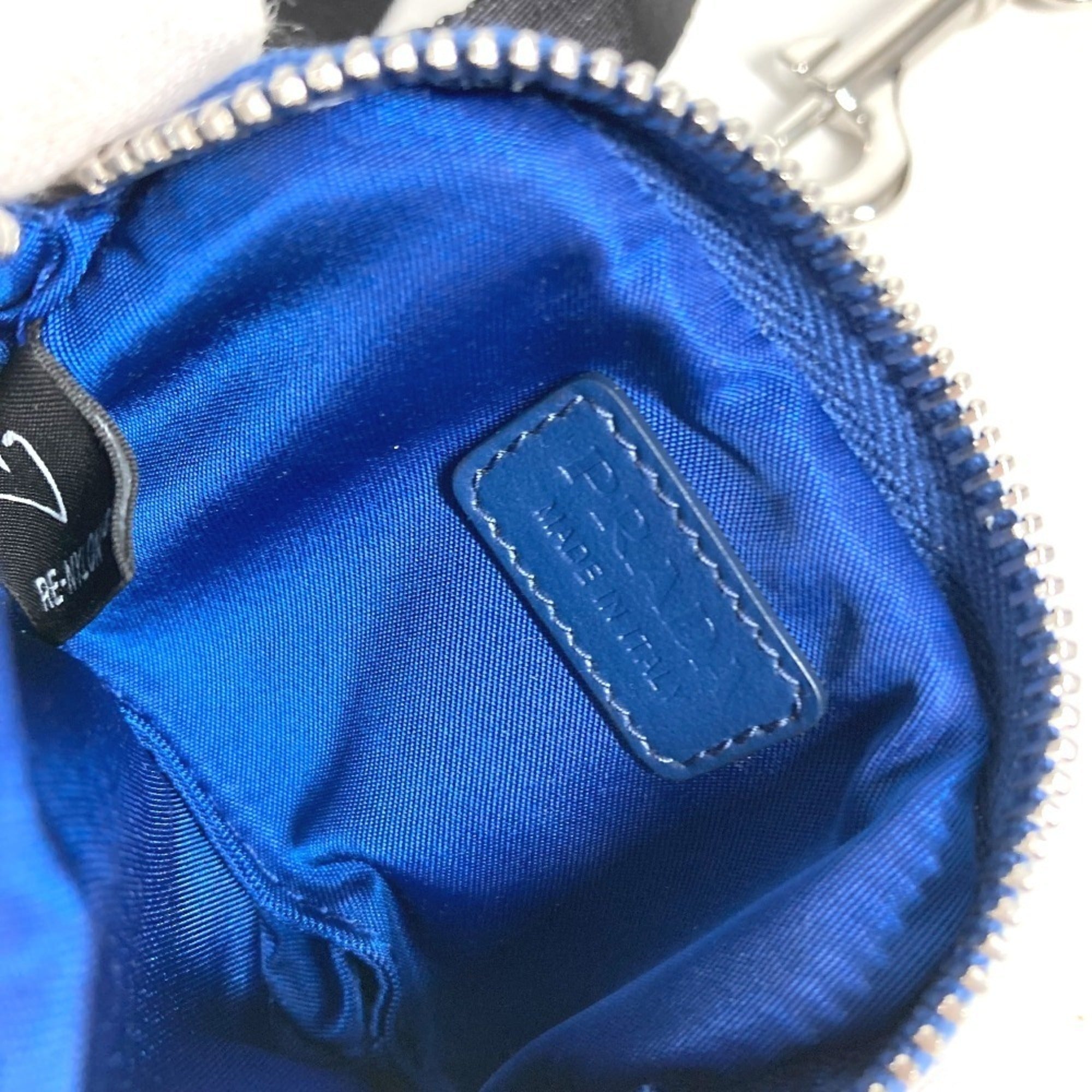 Prada Black Blue Nylon Handbag Pouch (Pre-Owned)