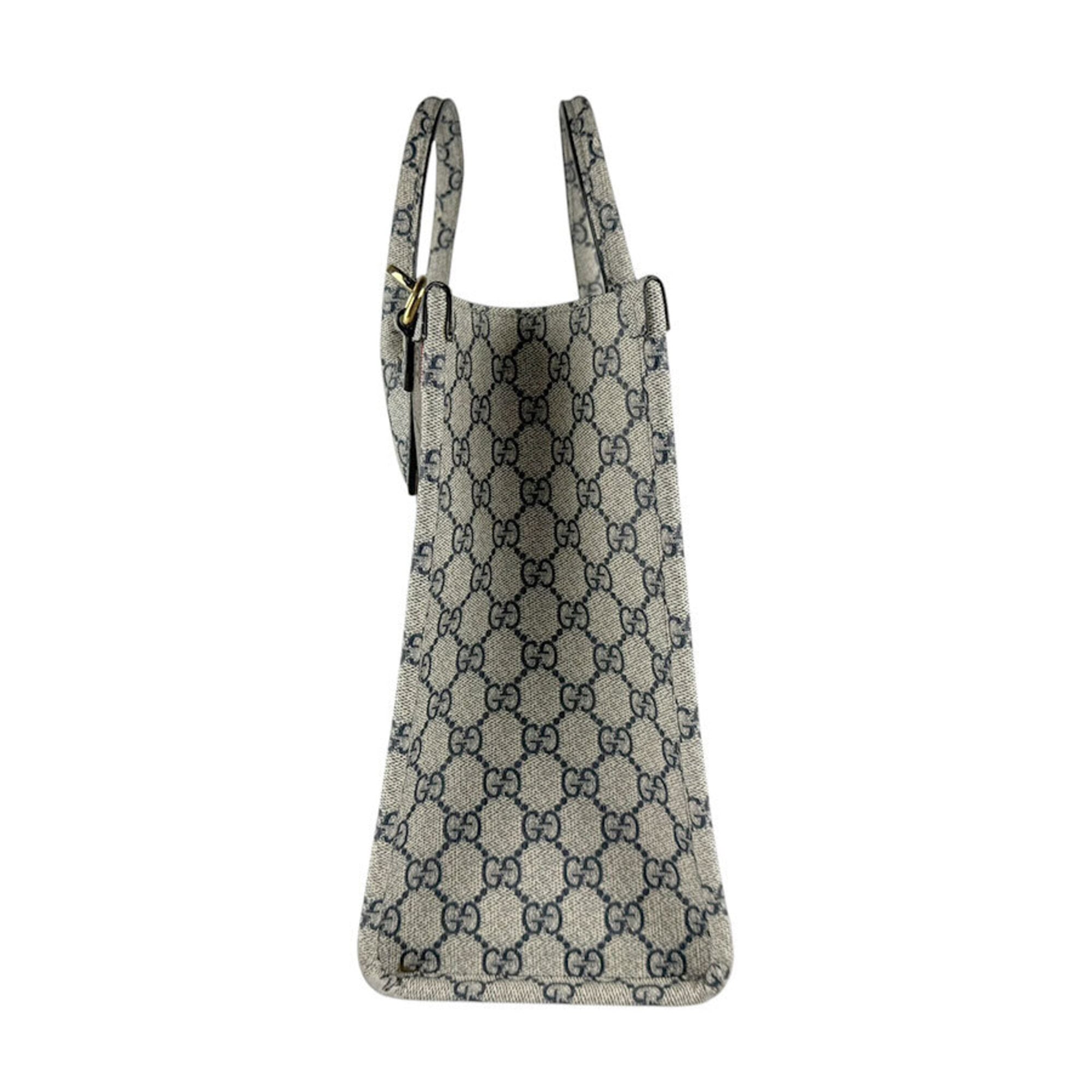 Gucci Brown Navy Gg Supreme Handbag Shoulder Bag (Pre-Owned)